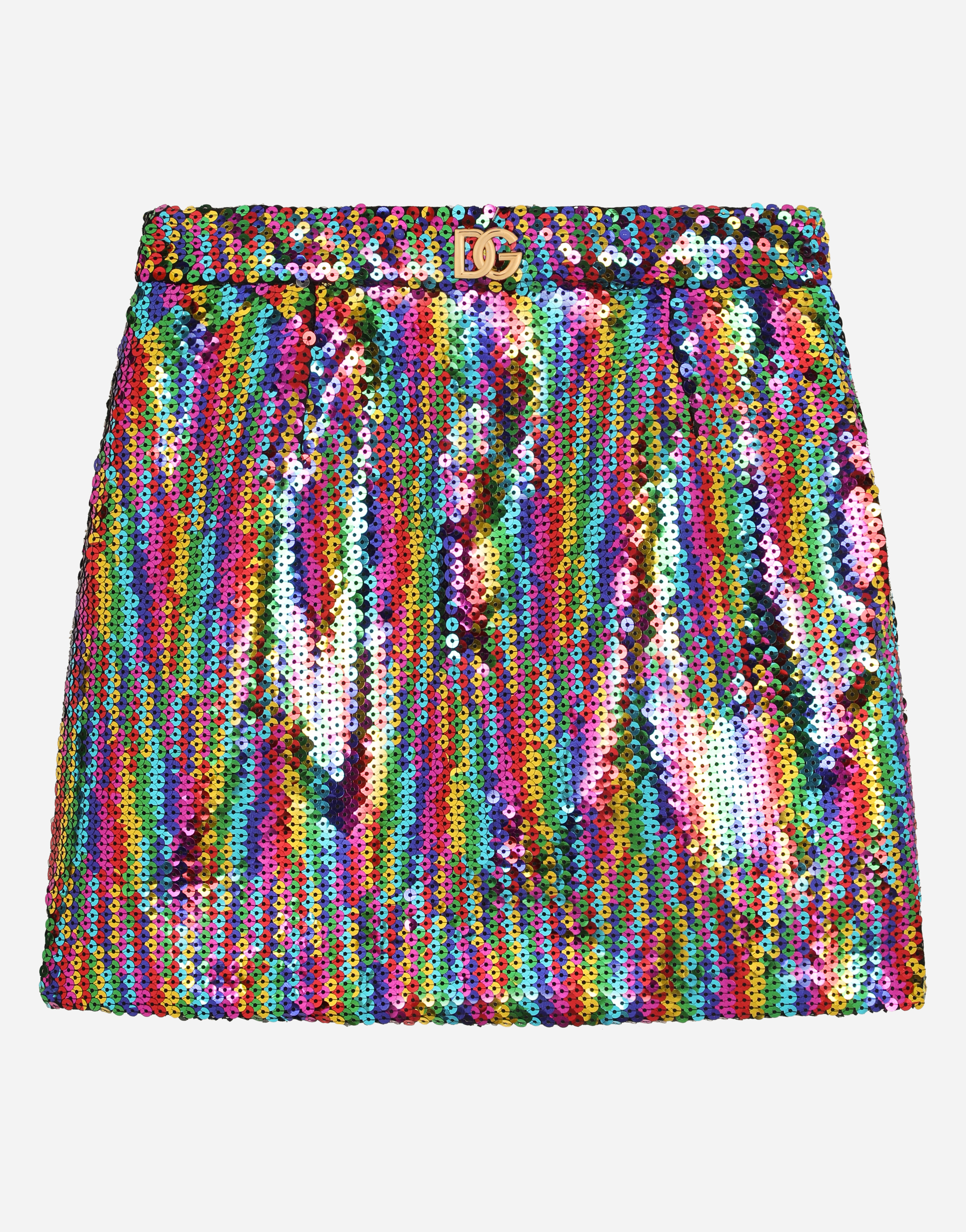 Short skirt with multi-colored sequins in Multicolor