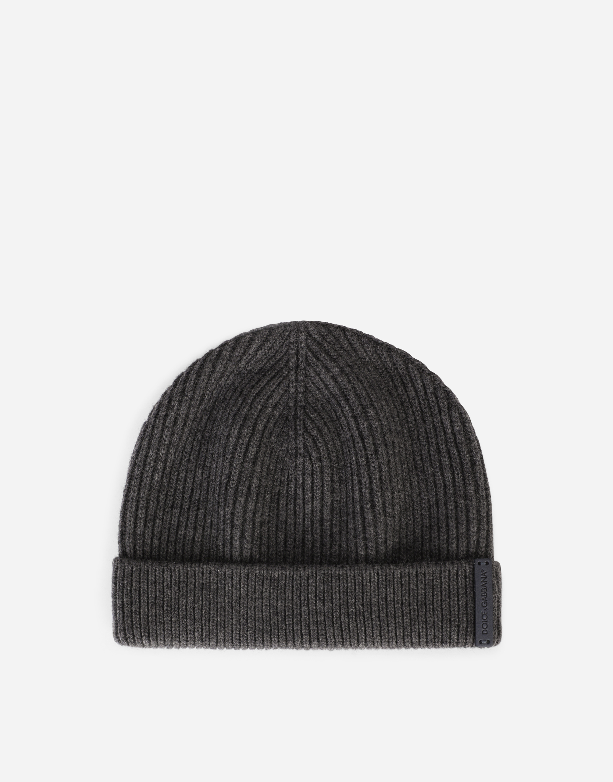 Wool fisherman’s rib knit hat in Grey