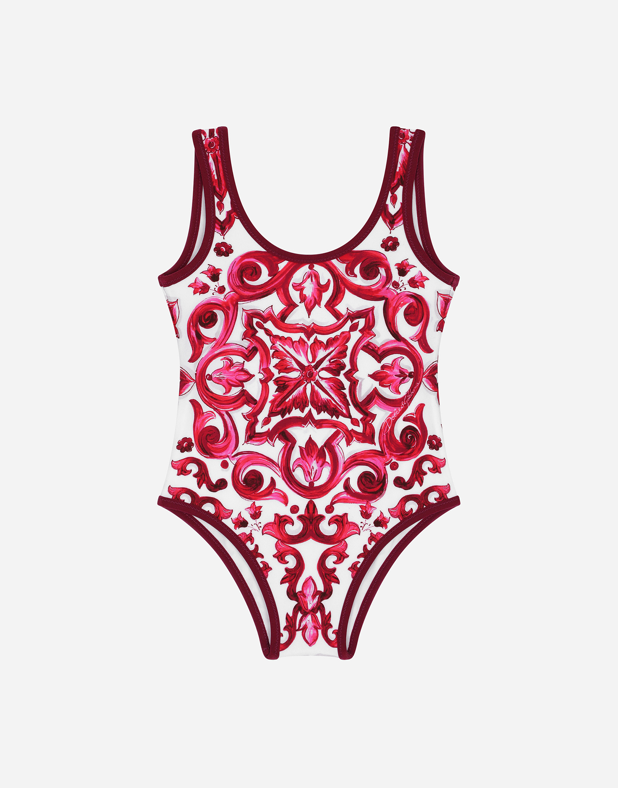 Majolica-print one-piece swimsuit in Multicolor