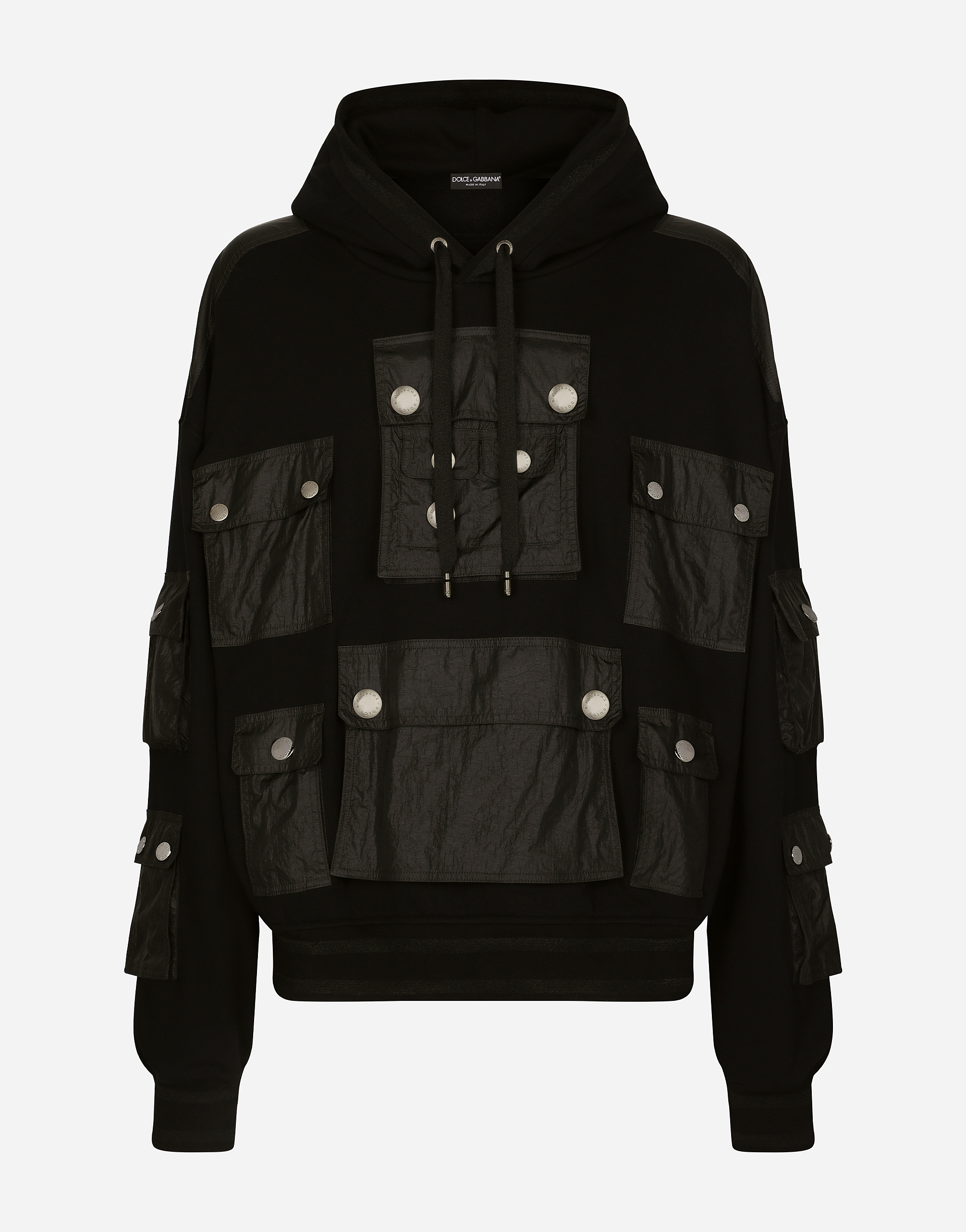 Multi-pocket hoodie in Black