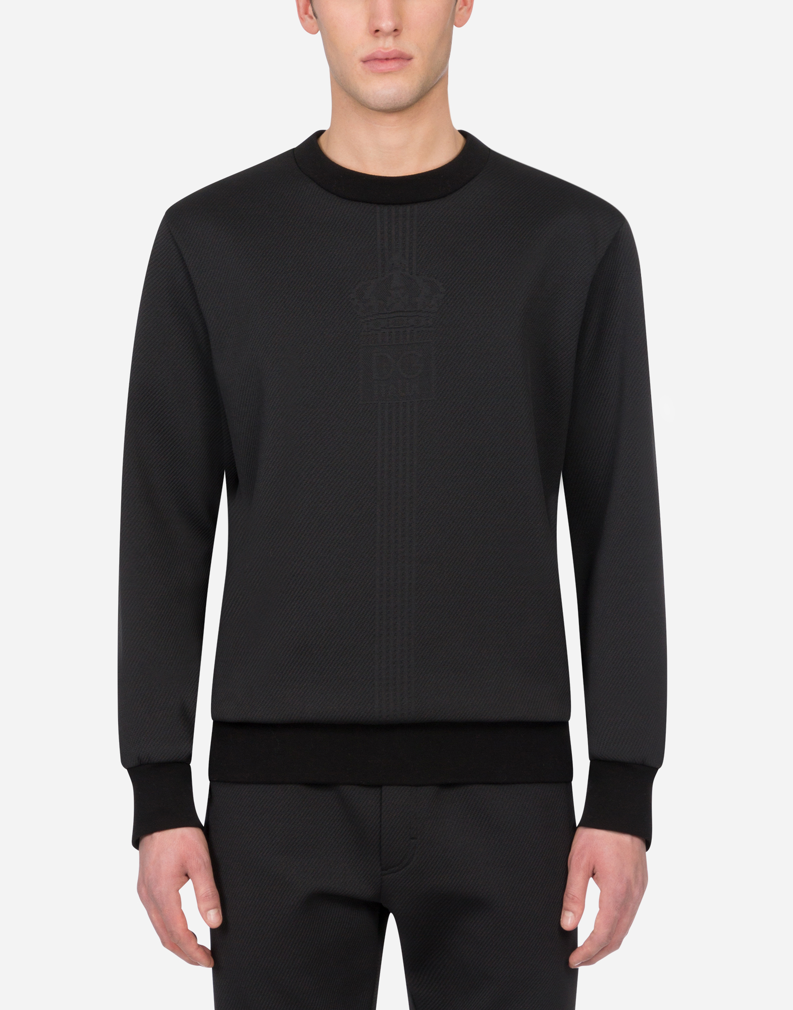 Jacquard sweatshirt with DG logo in Black