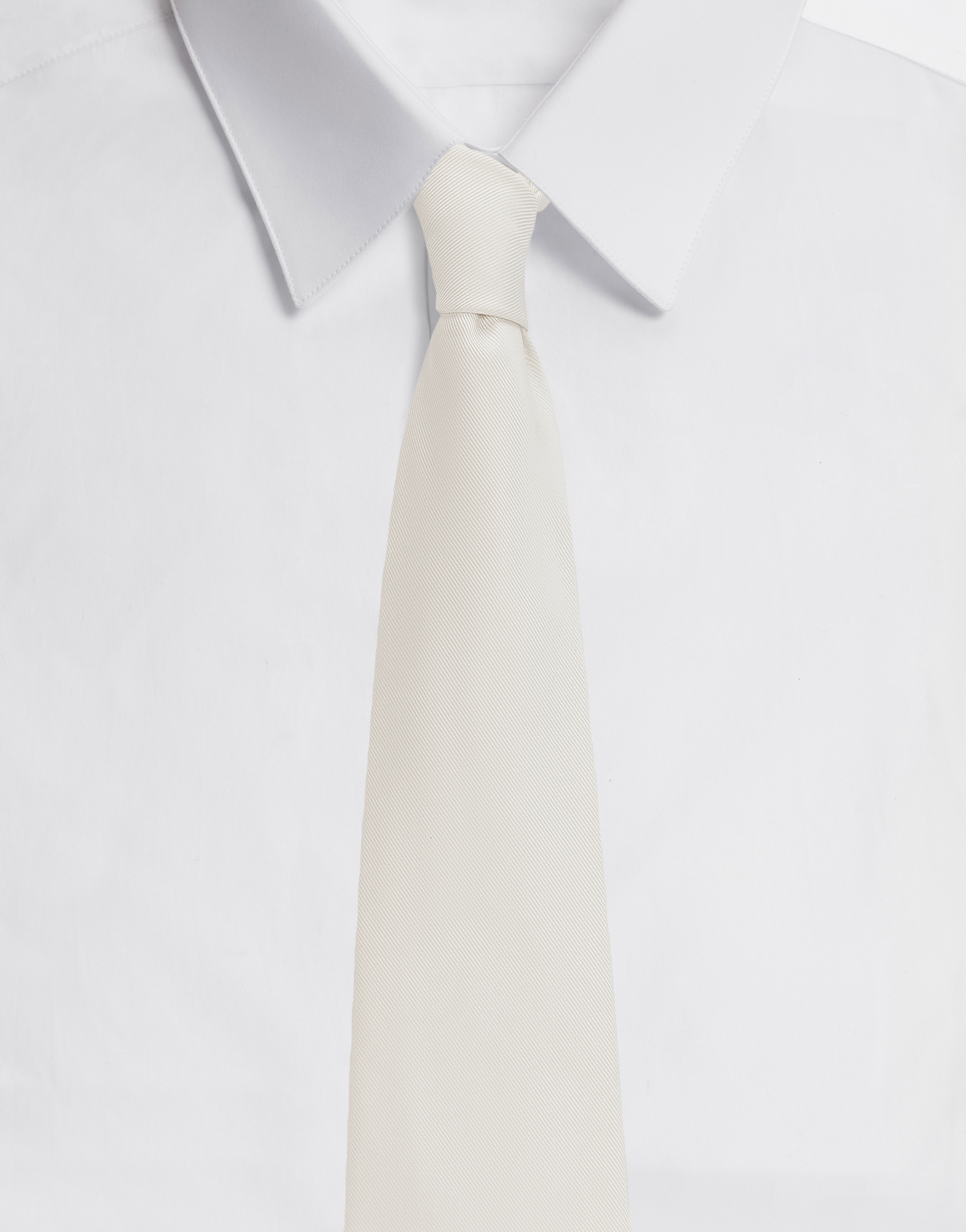 12-cm silk faille blade tie in White