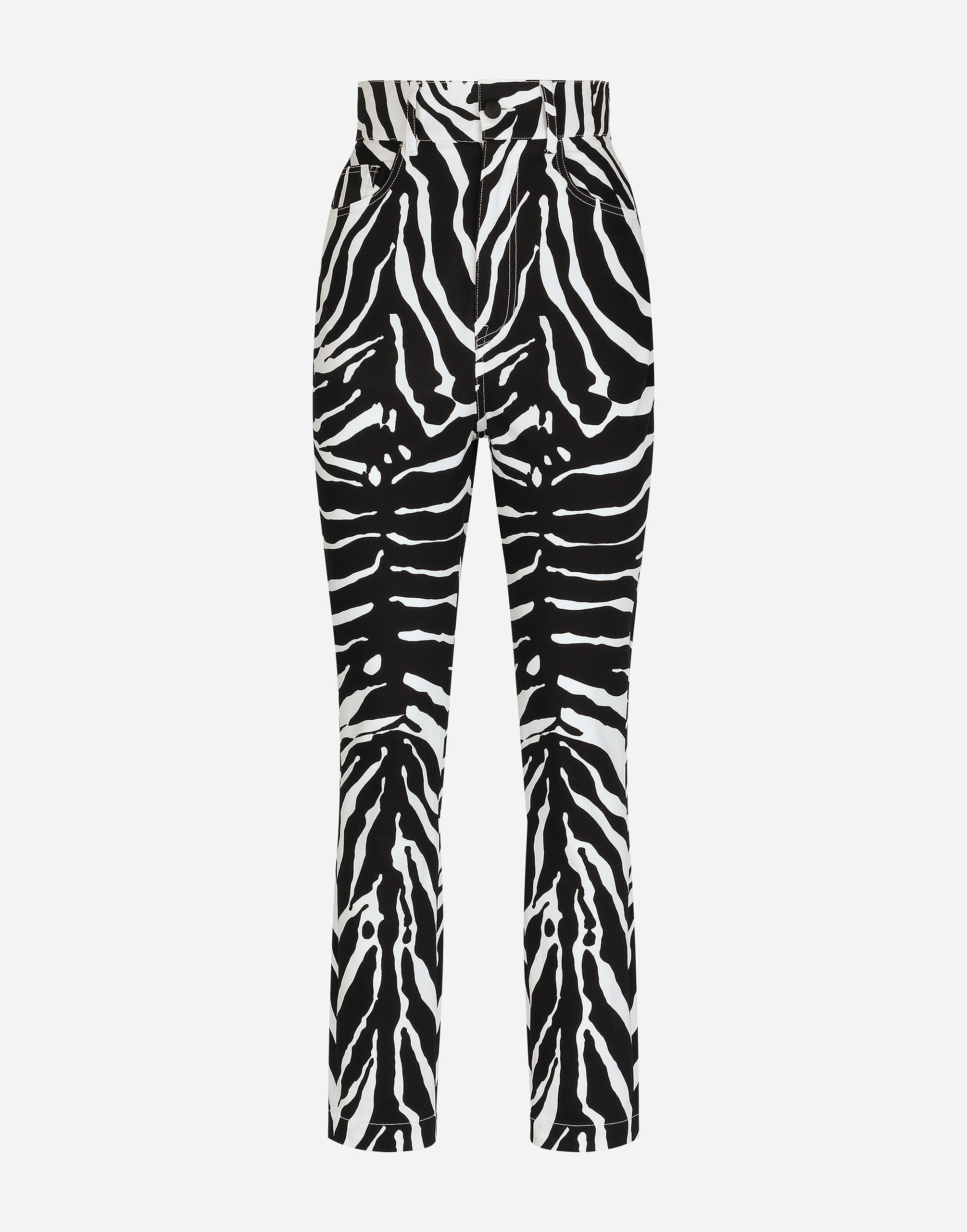 Zebra-print drill pants in Animal Print
