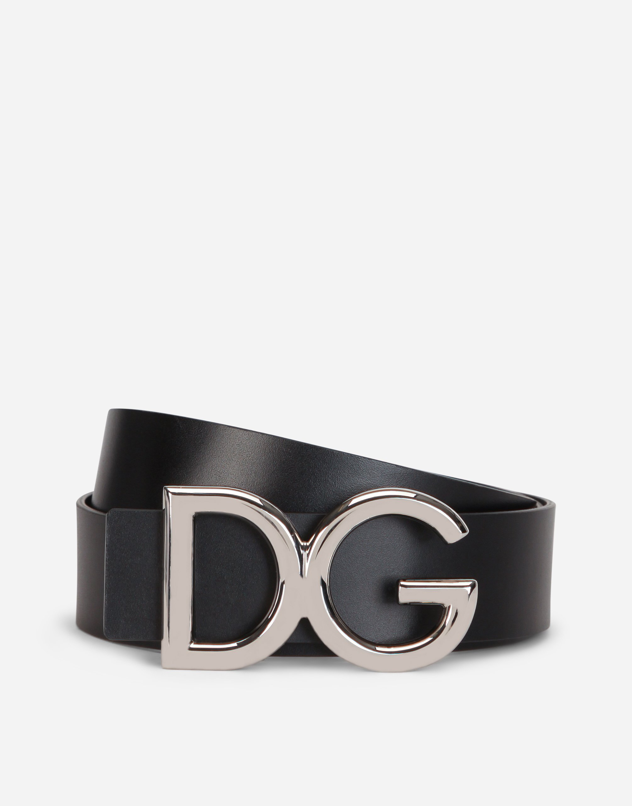 Leather belt with DG logo in Black for Men | Dolce&Gabbana®