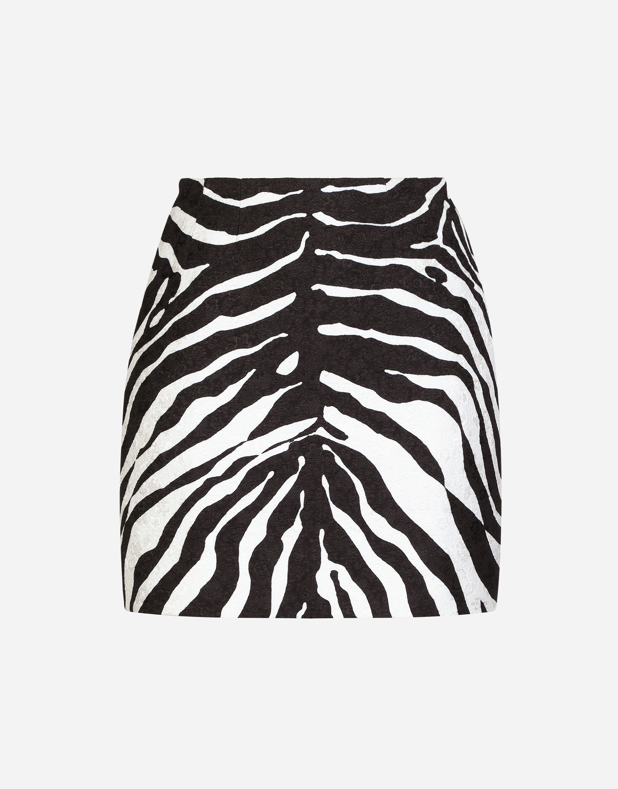 Zebra-print brocade miniskirt in Animal Print