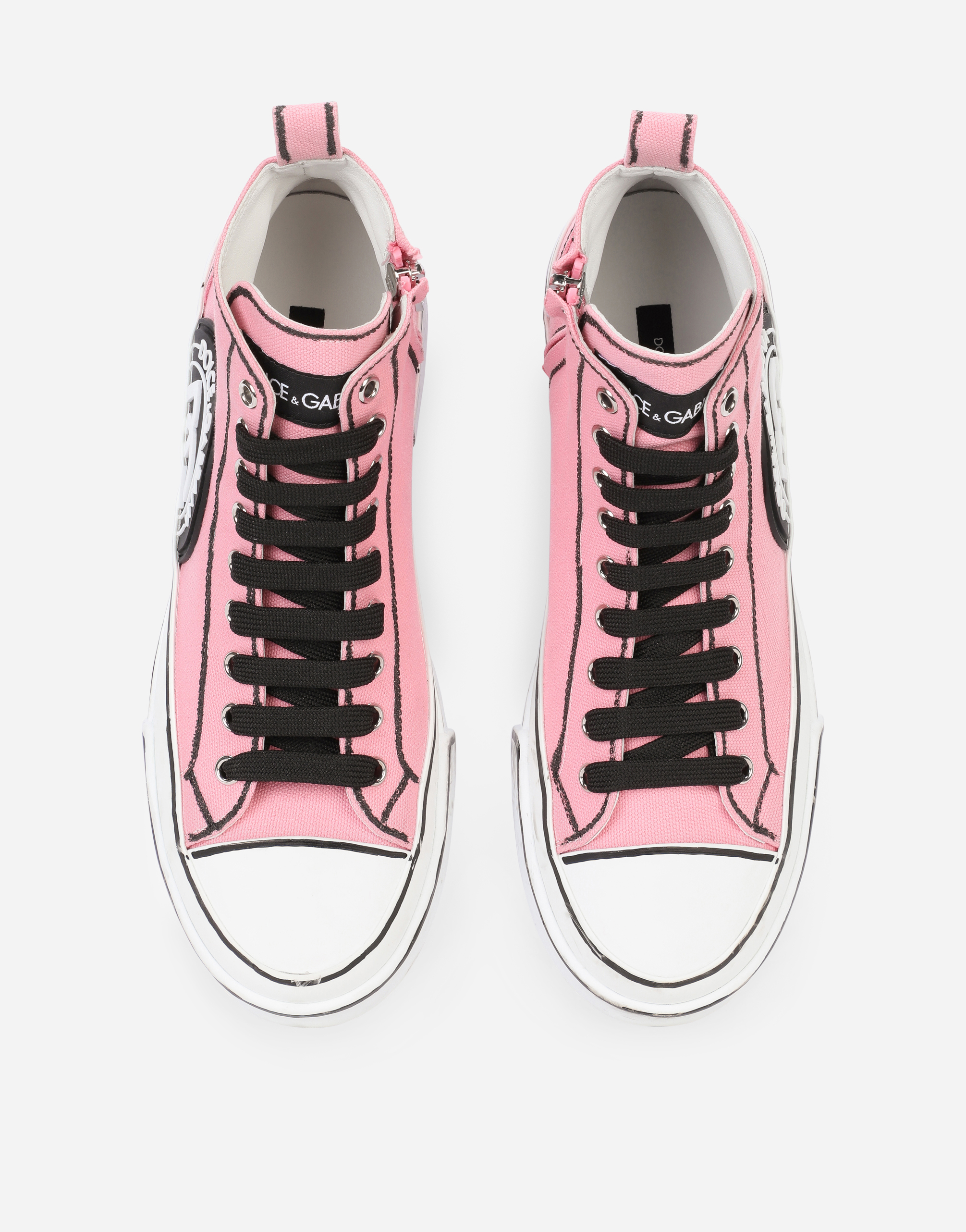 Hand-painted canvas Portofino Light mid-top sneakers