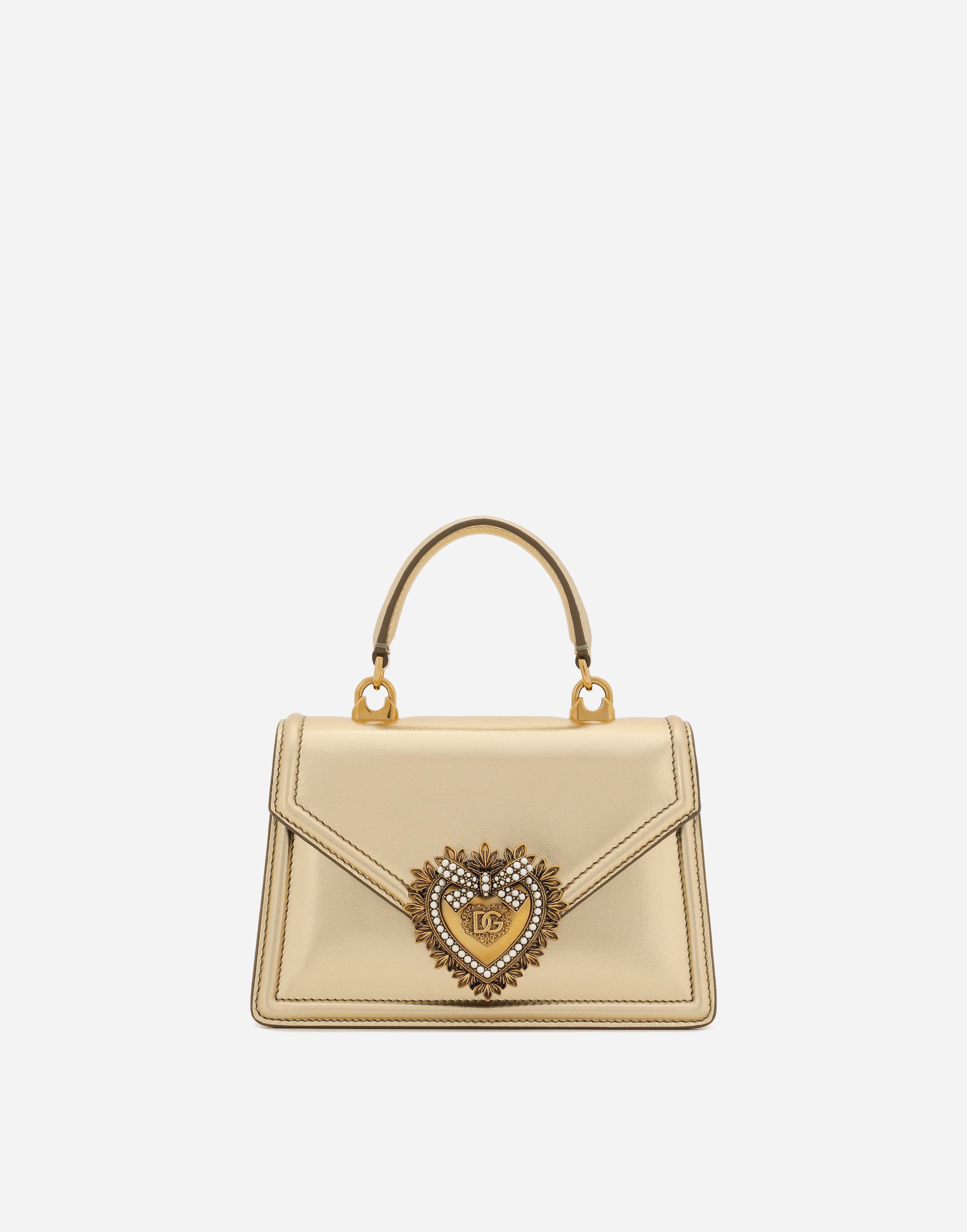 Small Devotion bag in nappa mordore leather in Gold