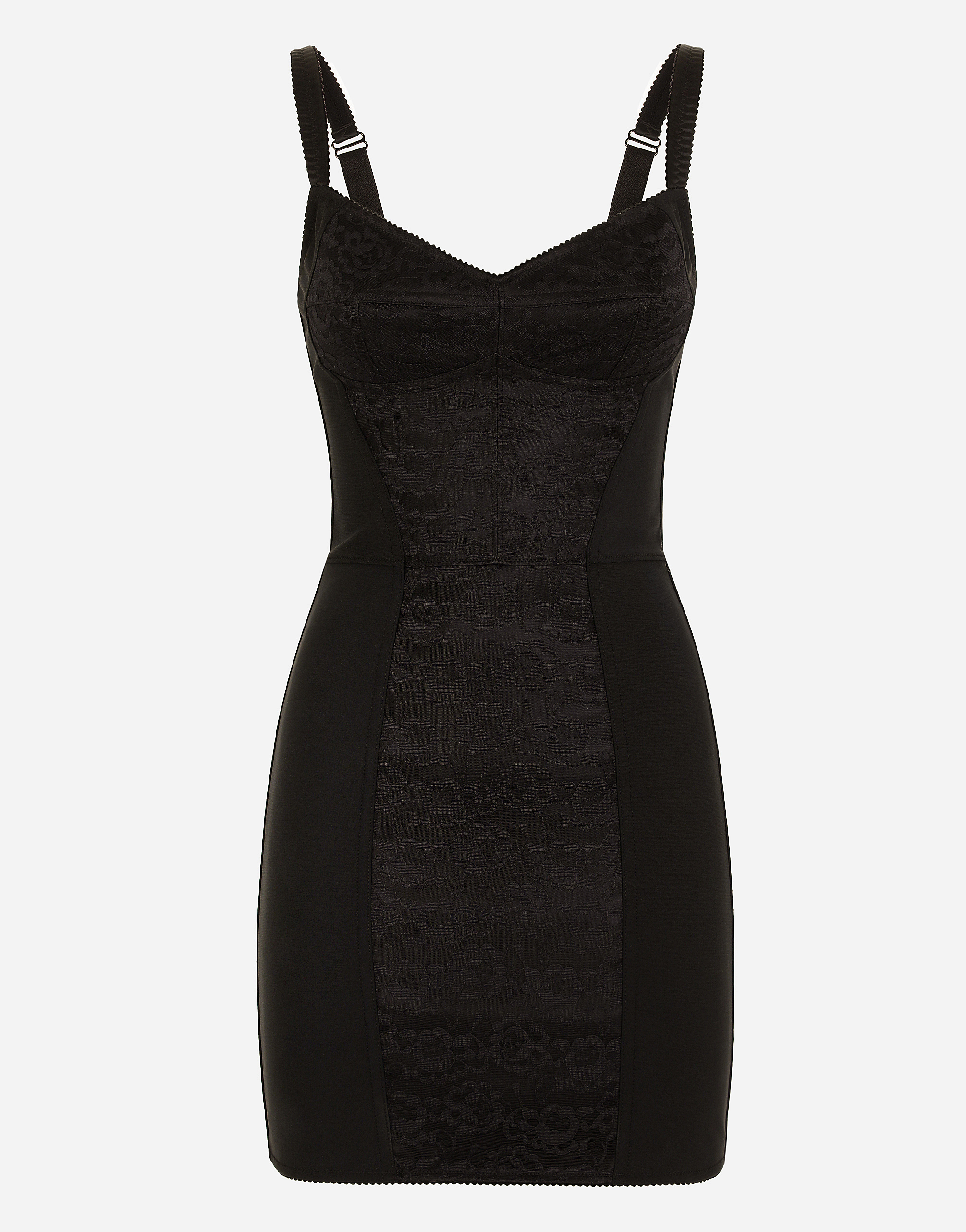 Corset-style slip dress in Black