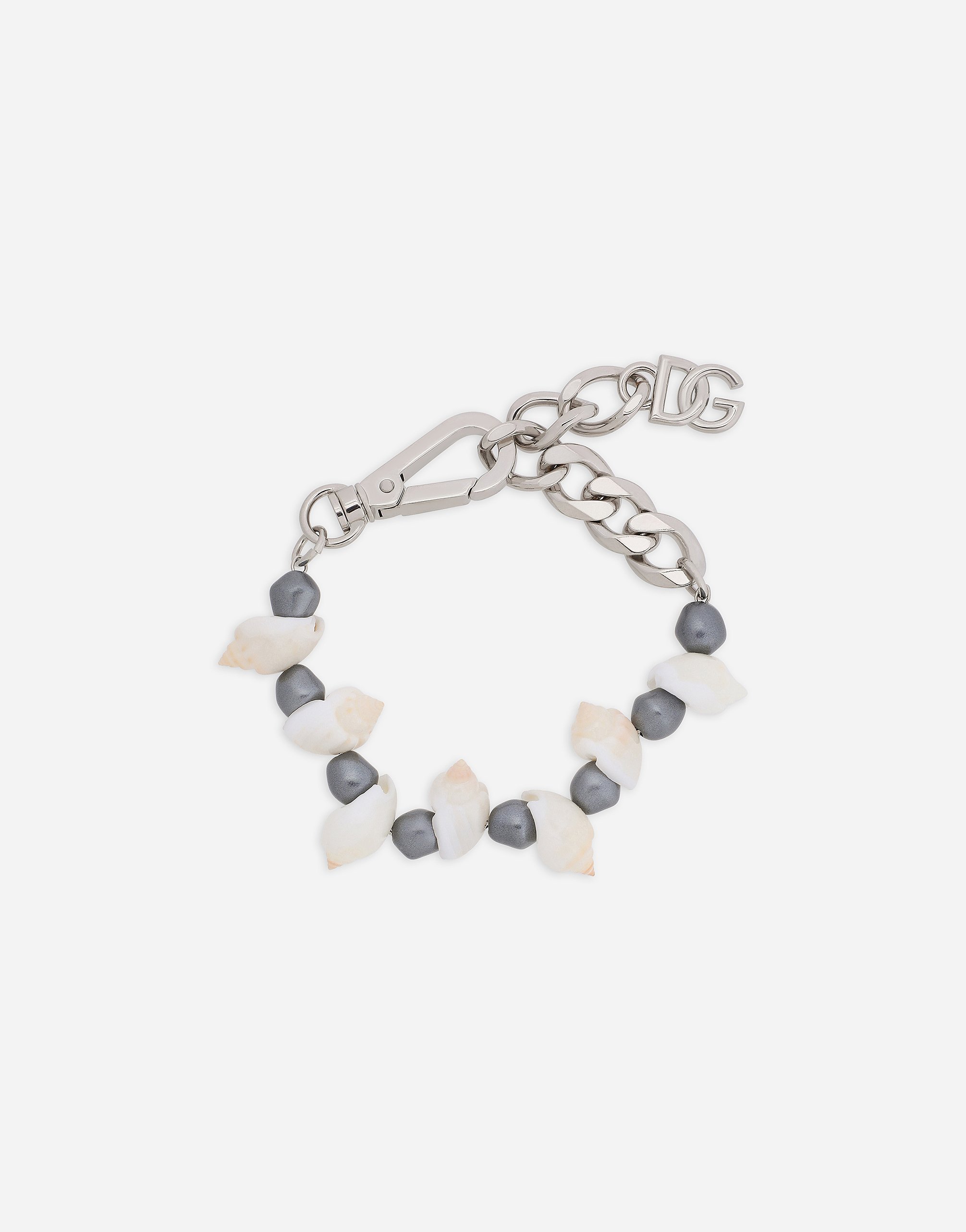 Link bracelet with shells in Silver