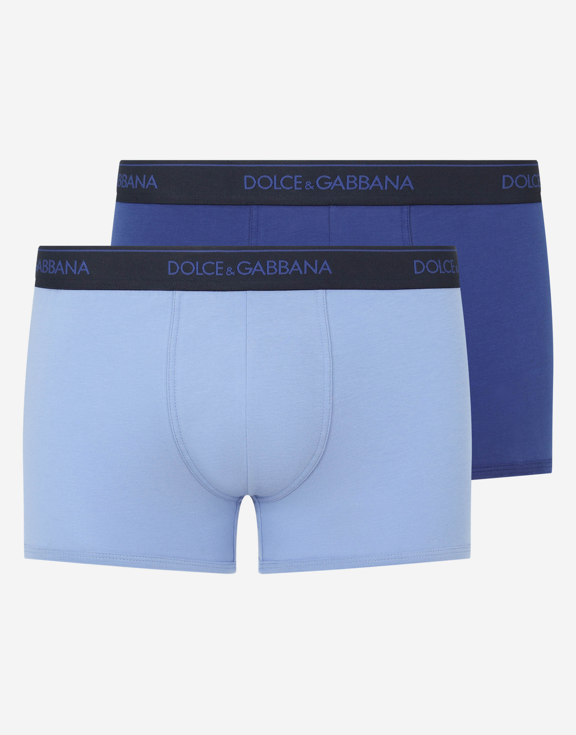 Stretch cotton boxers two-pack in Blue