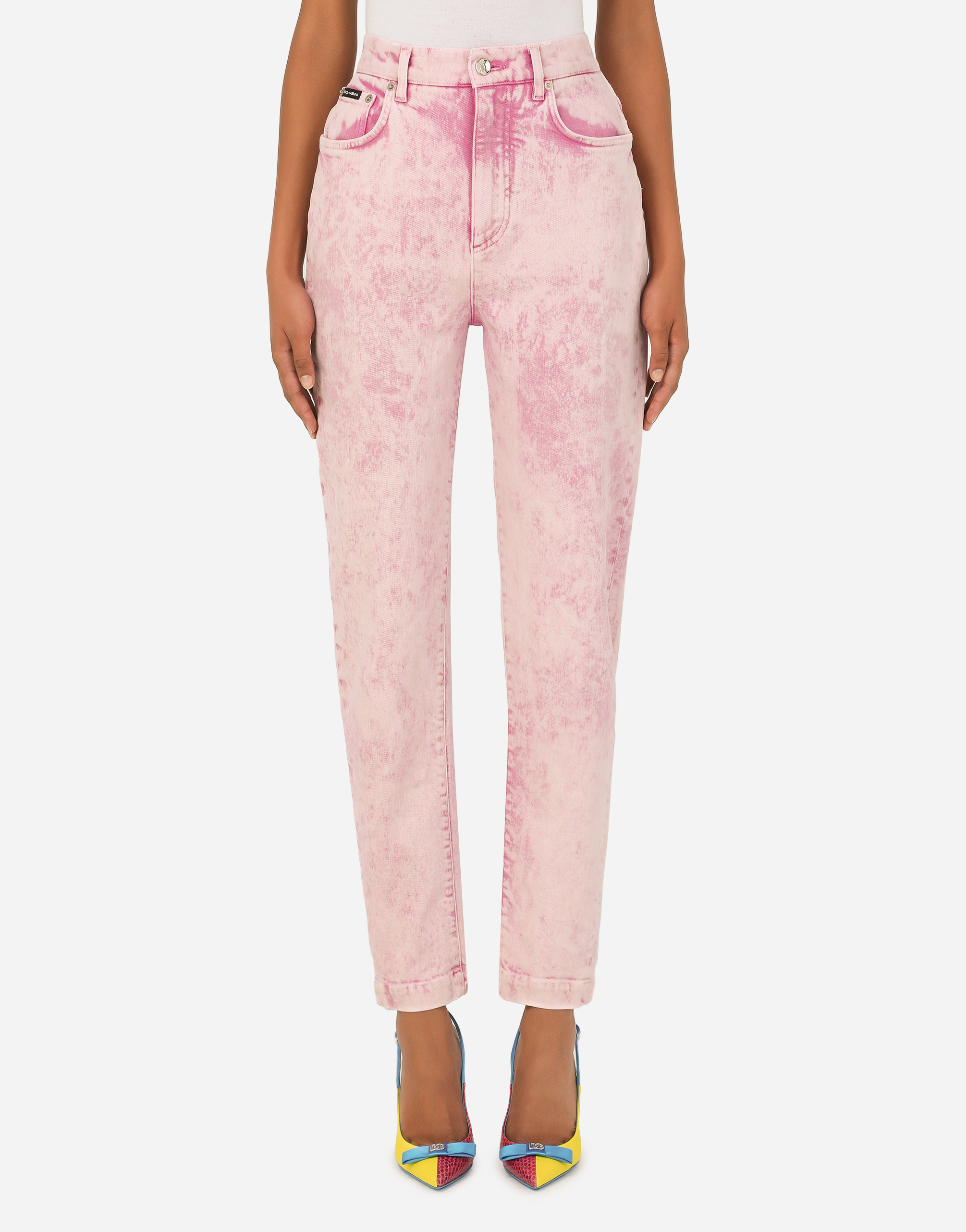 Marbled denim Amber jeans in Pink