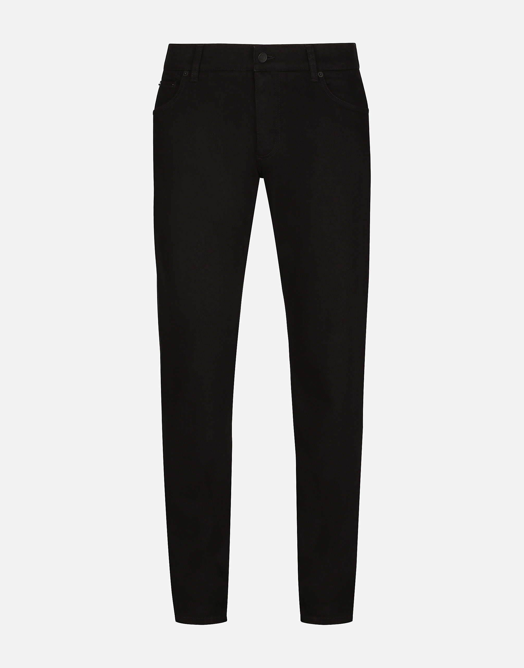 Black slim-fit stretch jeans with DG logo in Black