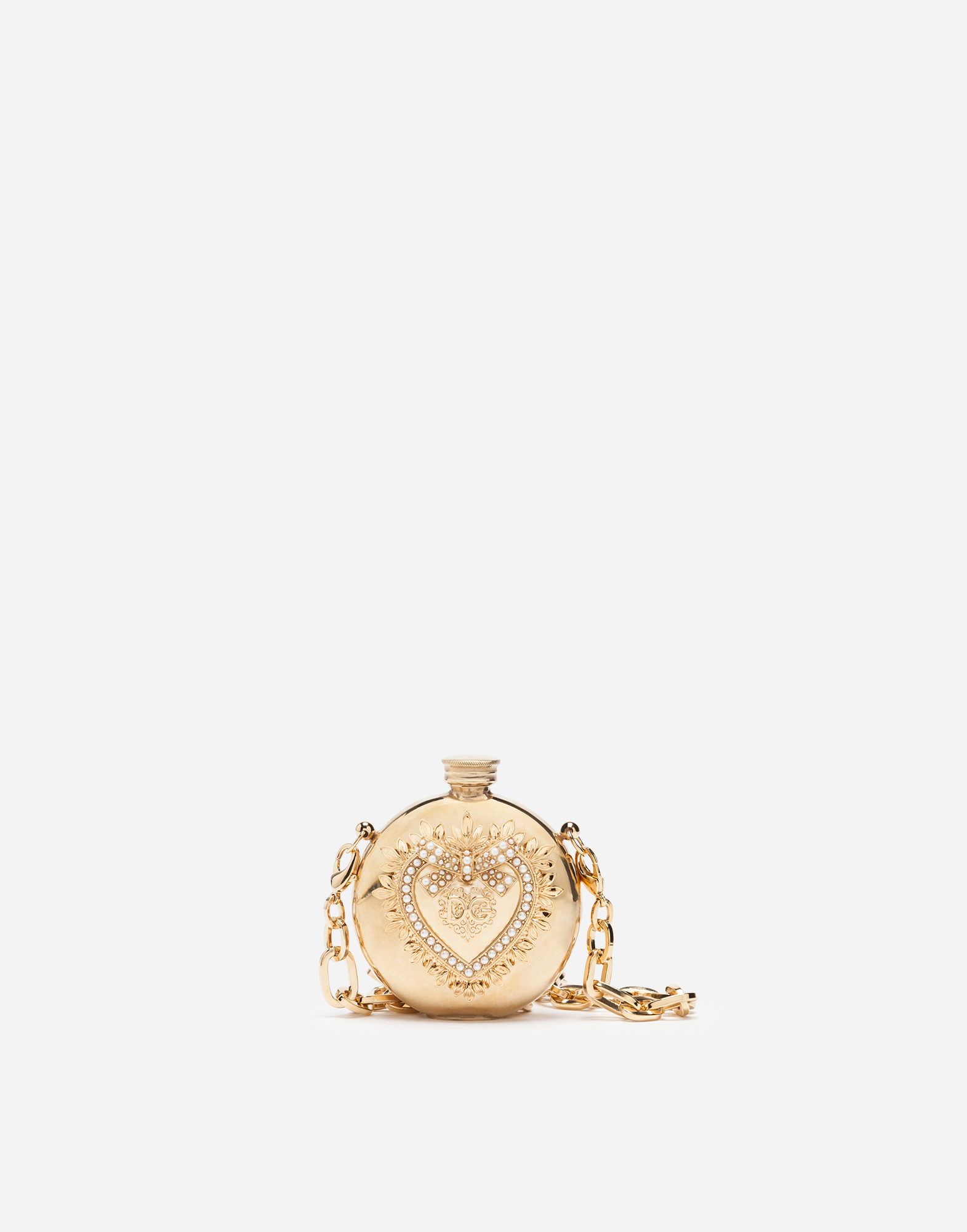Jewel micro-bag with chain in Gold