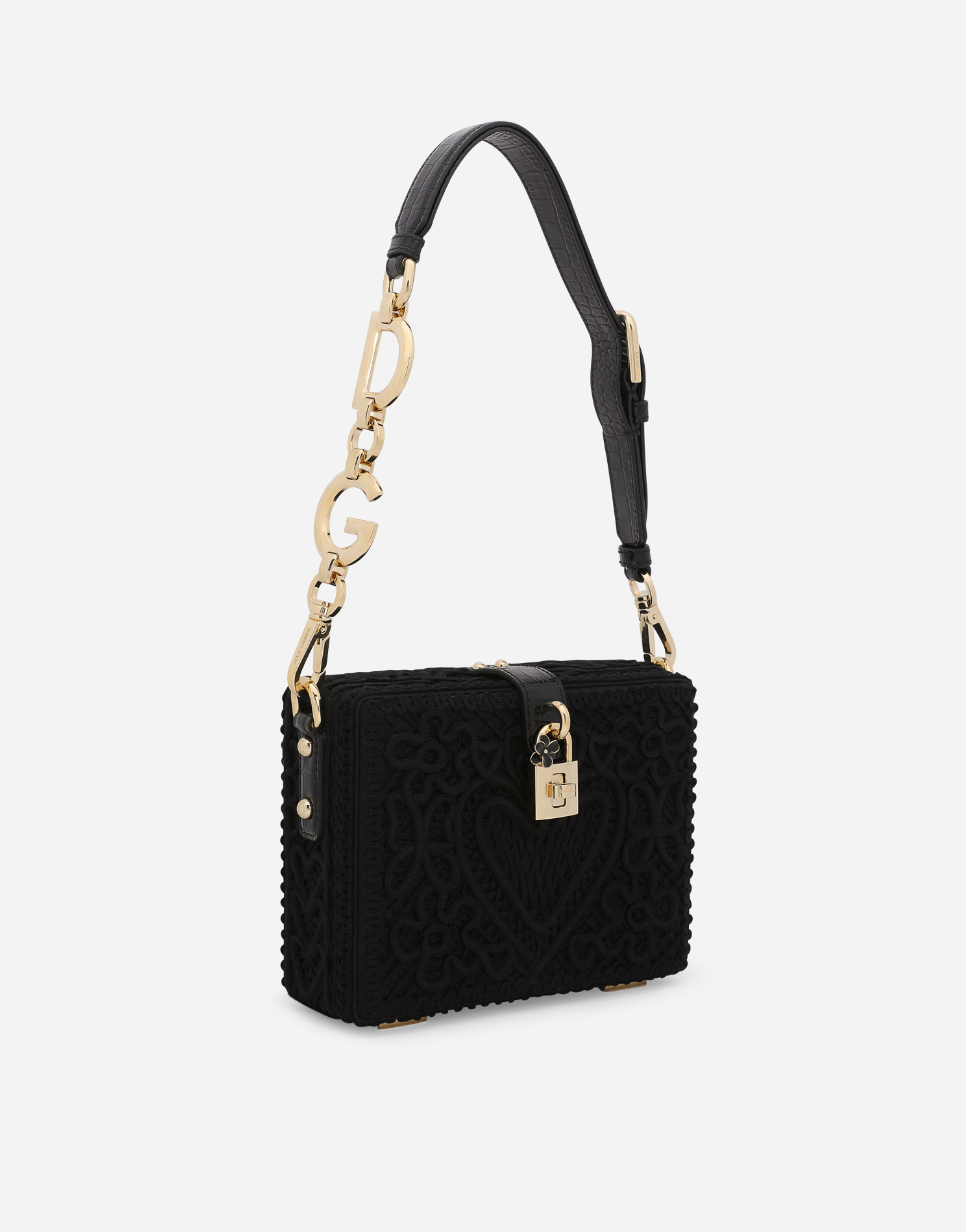 Shop Dolce & Gabbana Dolce Box Bag With Cordonetto Detailing In Black
