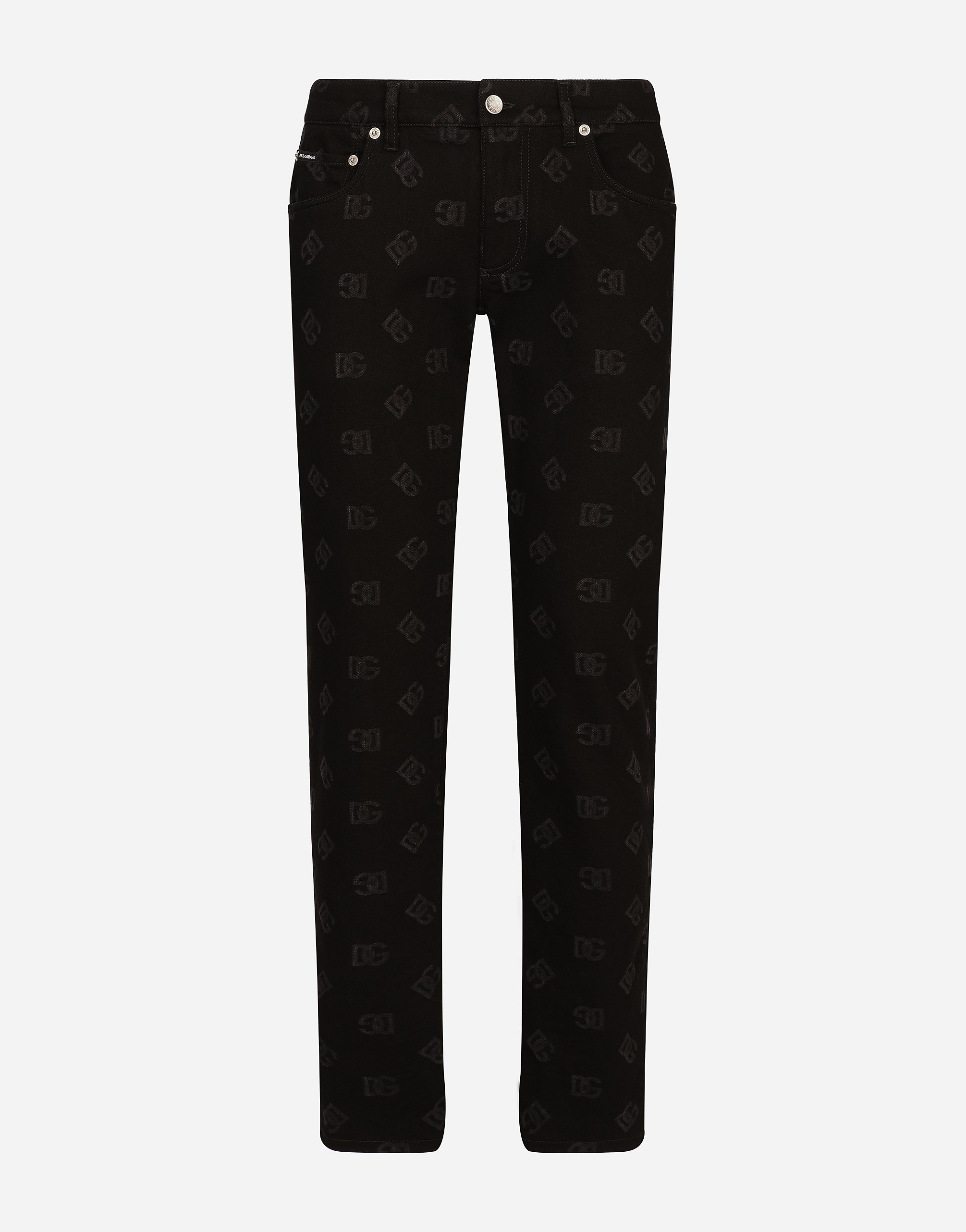 Black skinny jeans with all-over DG logo print in Multicolor