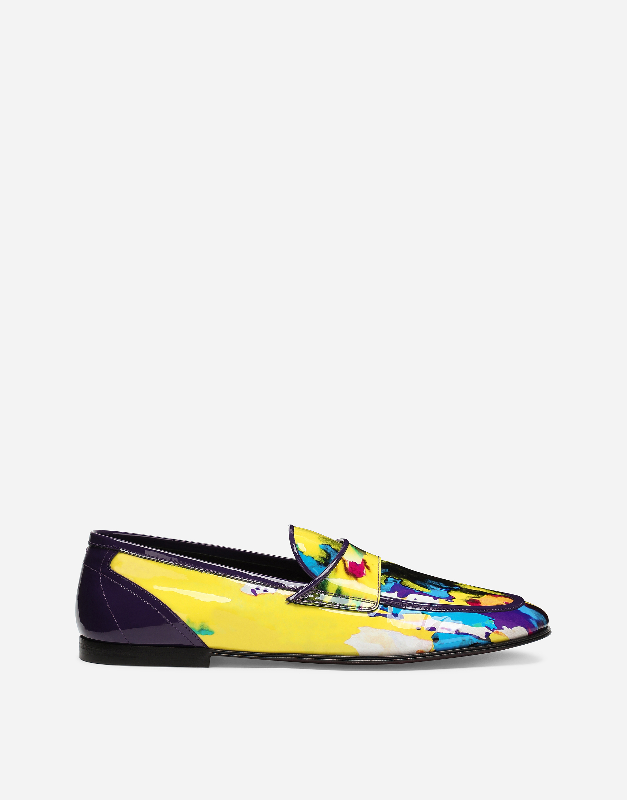 Patent calfskin Ariosto slippers with tie-dye effect in Multicolor