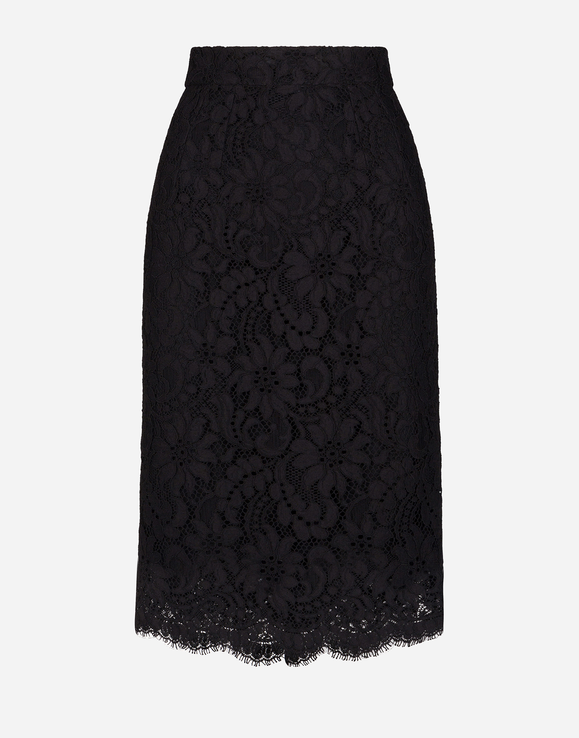 Lace midi skirt in Black