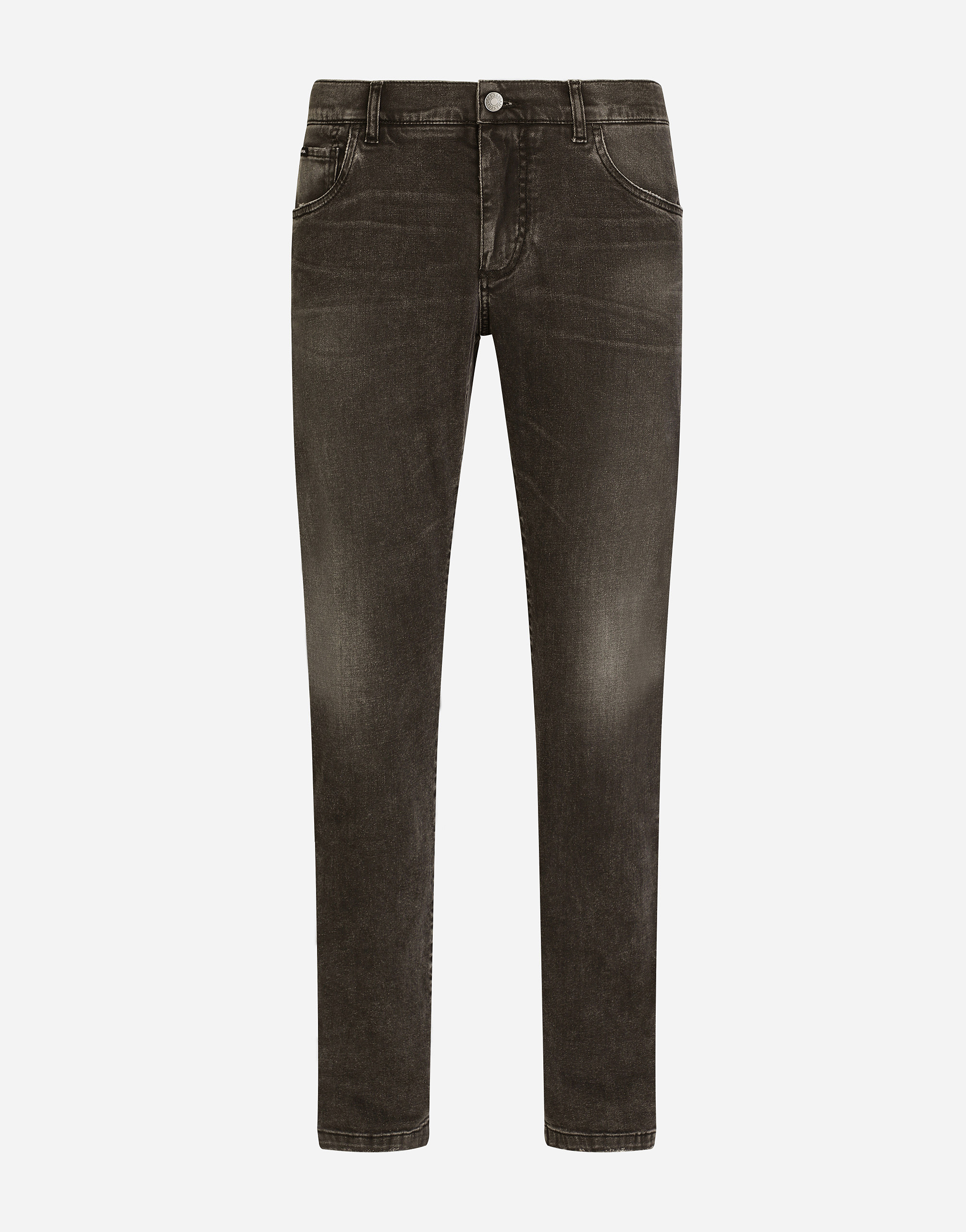 Gray wash slim-fit stretch jeans in Grey