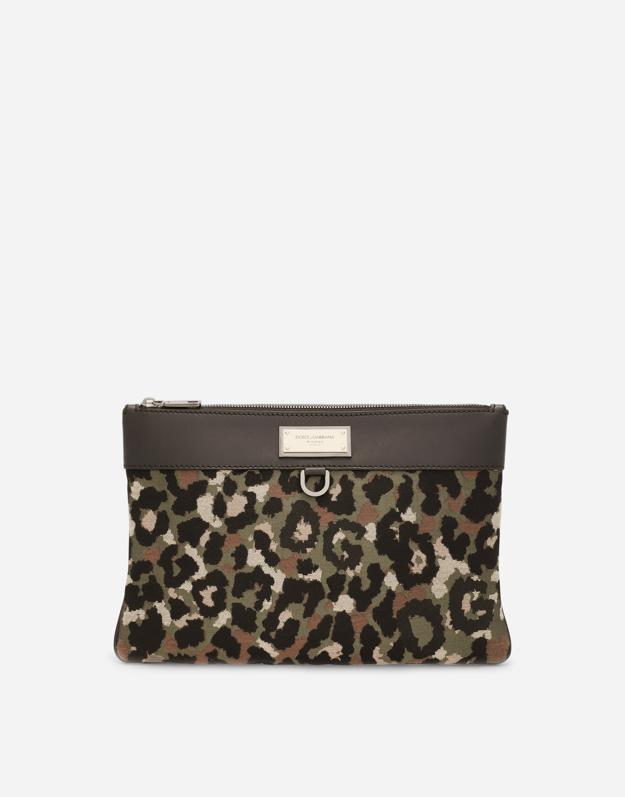 Camouflage jacquard clutch in Multicolor