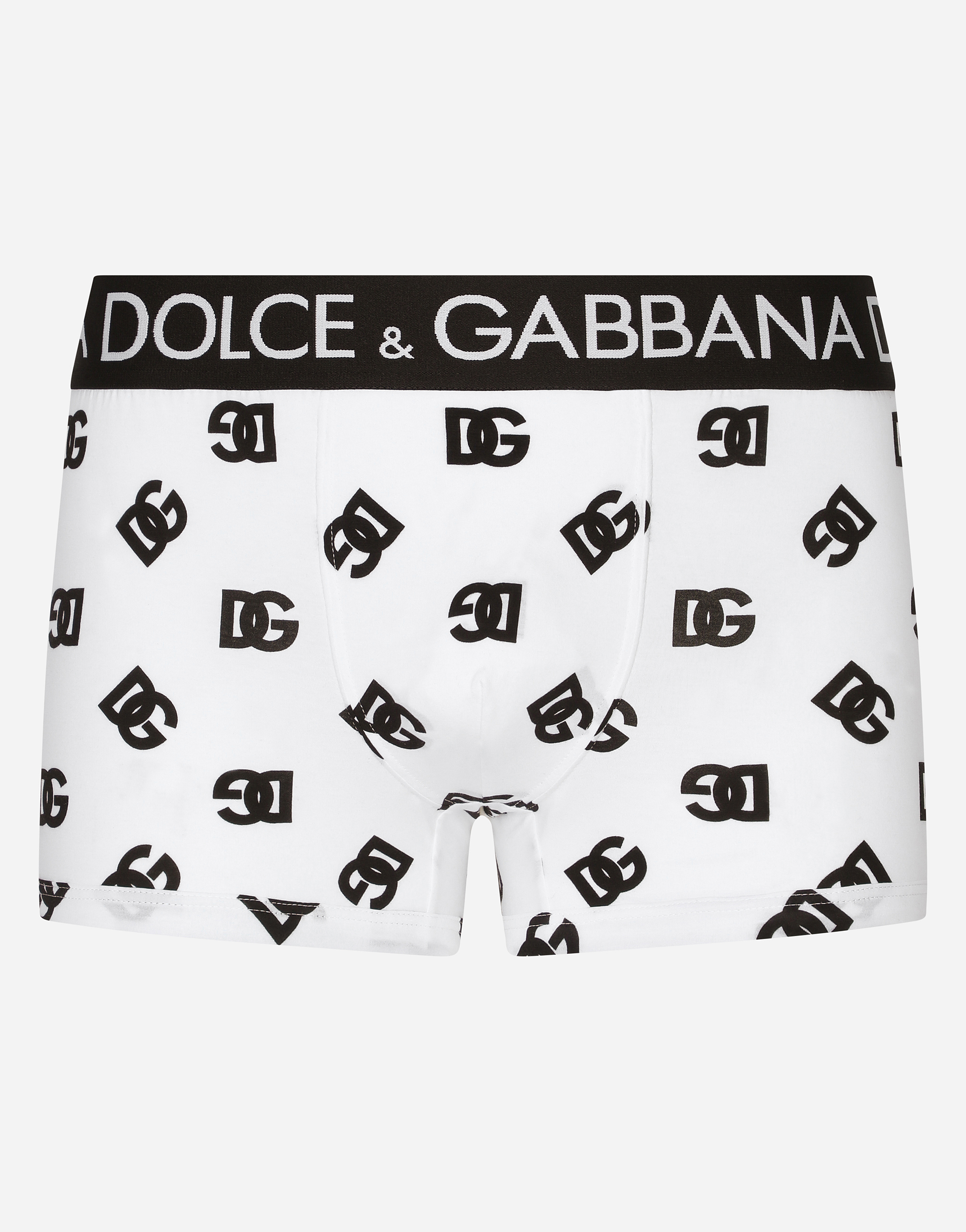 Two-way stretch jersey boxer shorts with DG logo in Multicolor