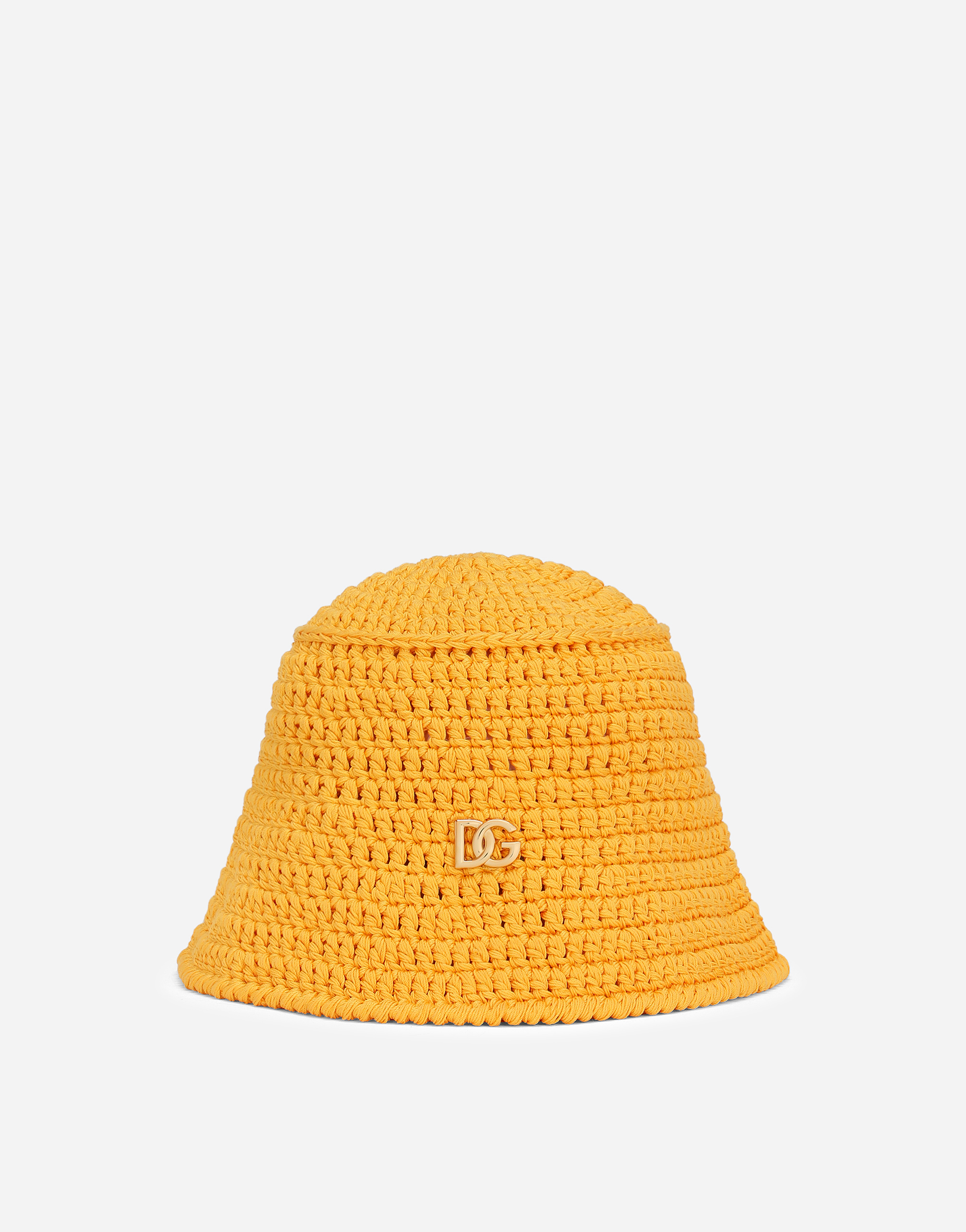 Crochet hat with DG logo in Beige