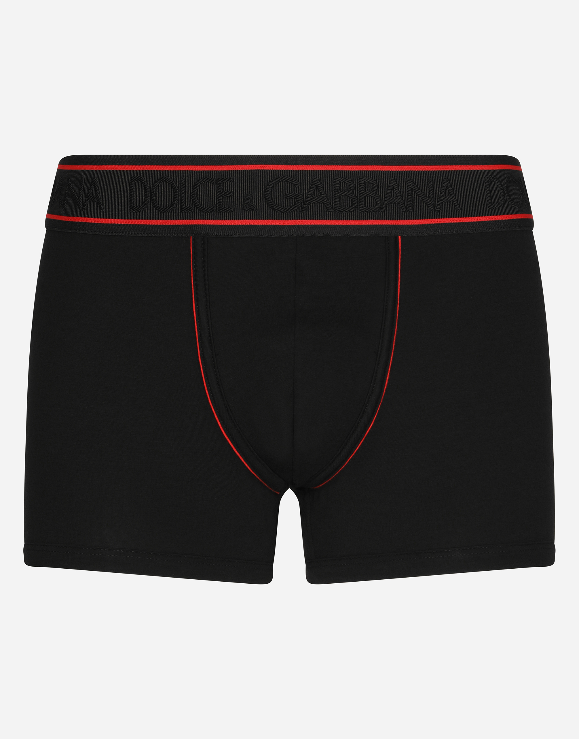 Two-way-stretch cotton jersey boxers in Black