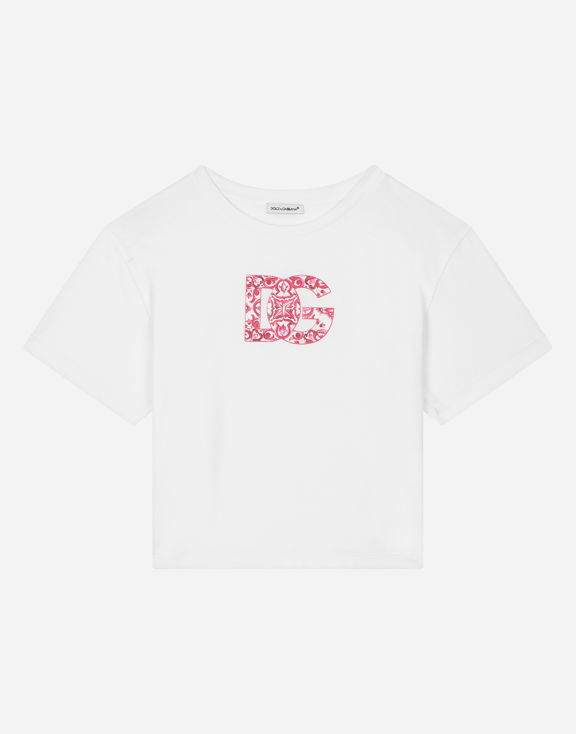 Jersey T-shirt with DG logo print in White