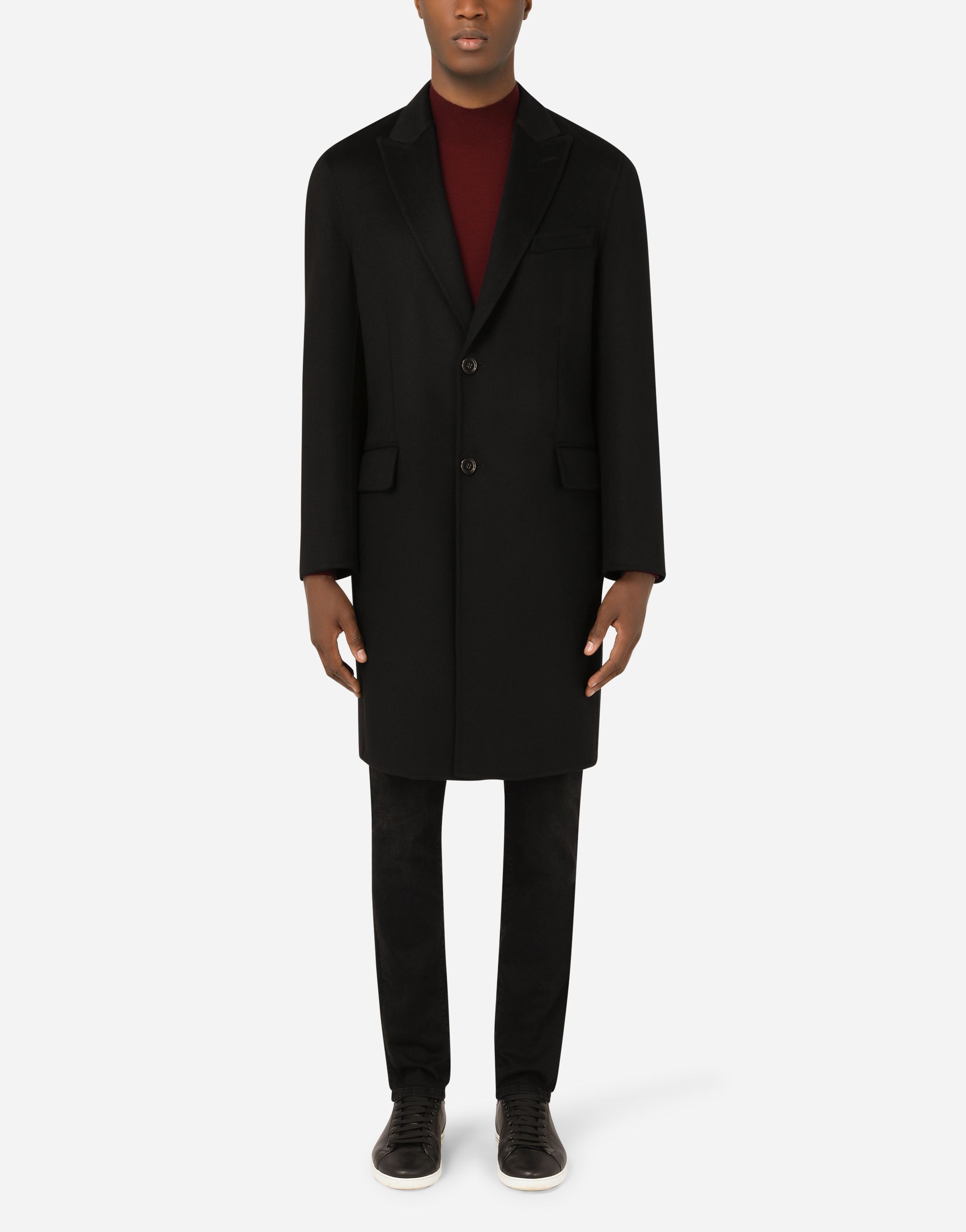 Double cashmere coat in Black