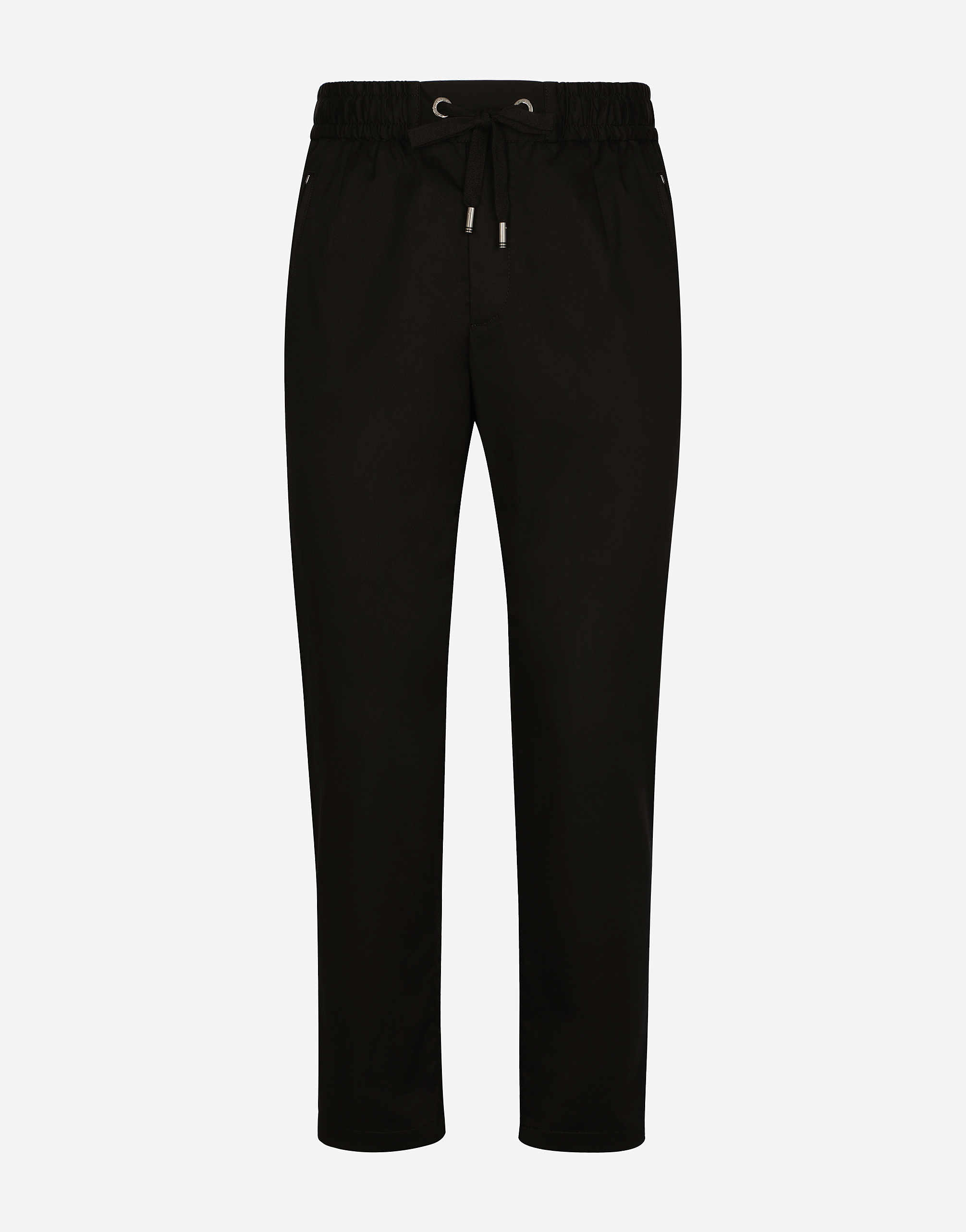 Stretch cotton jogging pants with tag in Black