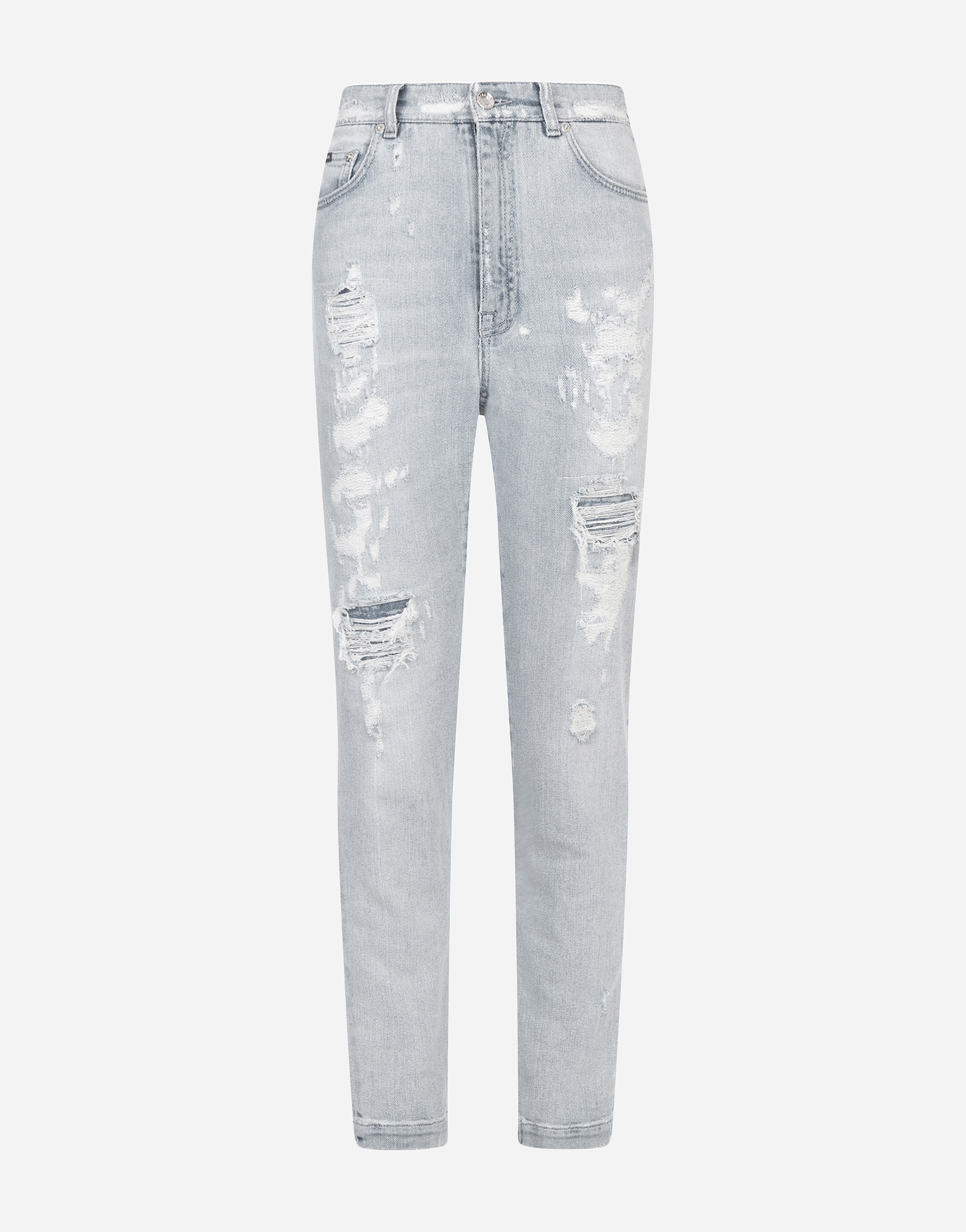 Dolce & Gabbana Audrey Jeans In Light Blue Denim With Rips