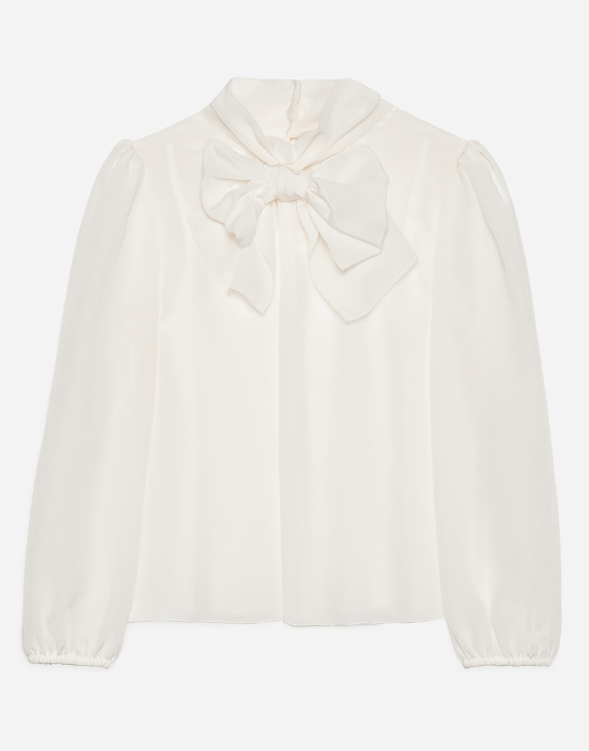 Crepe de chine blouse in White