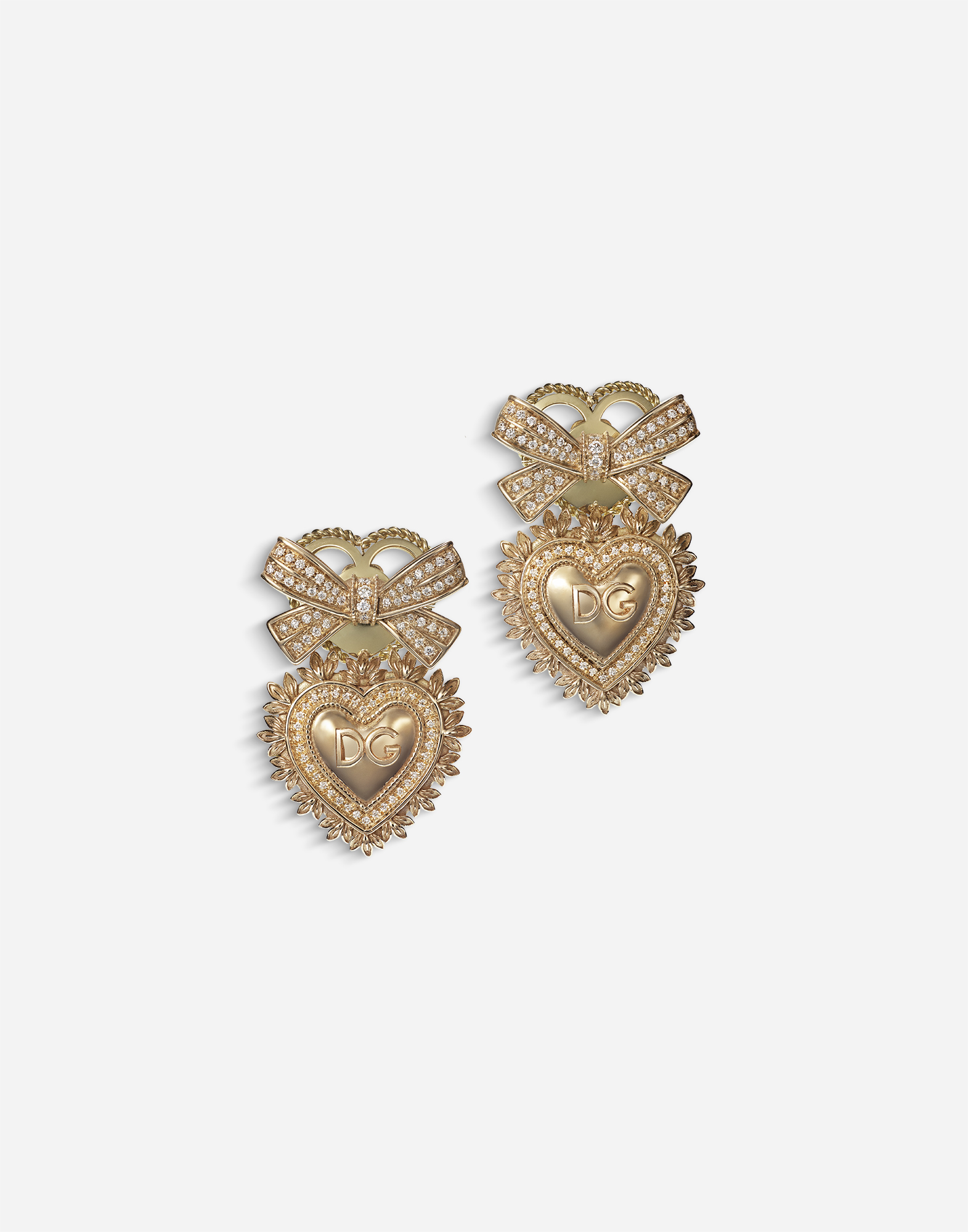 Devotion earrings in yellow gold with diamonds in Yellow Gold