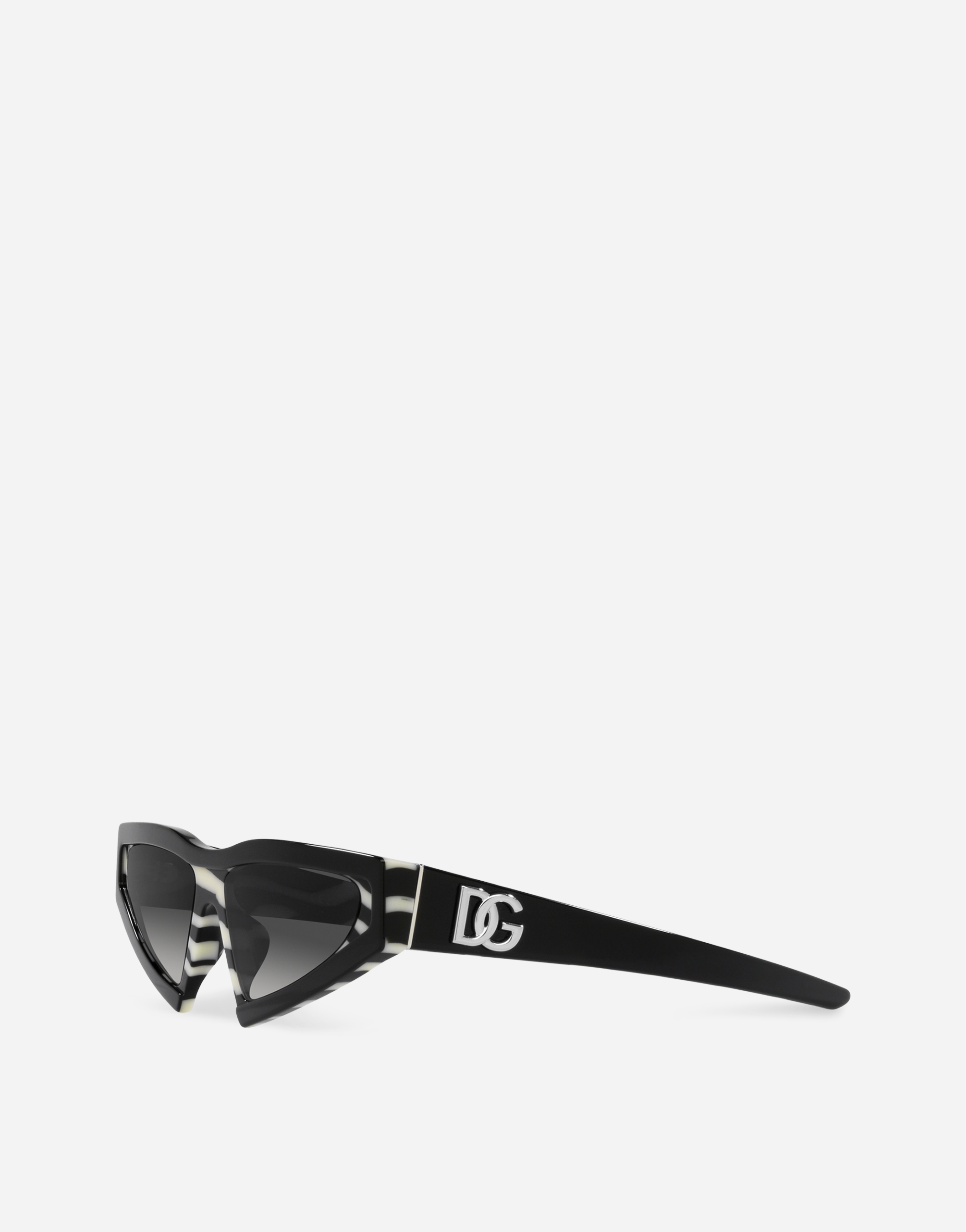 Shop Dolce & Gabbana Zebra Sunglasses In Black & Zebra Print
