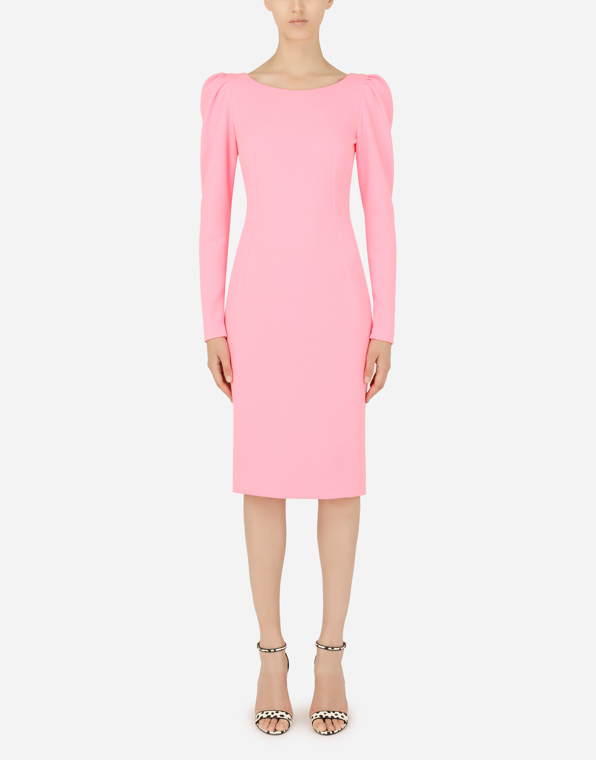 Sable midi dress with puff sleeves in Pink