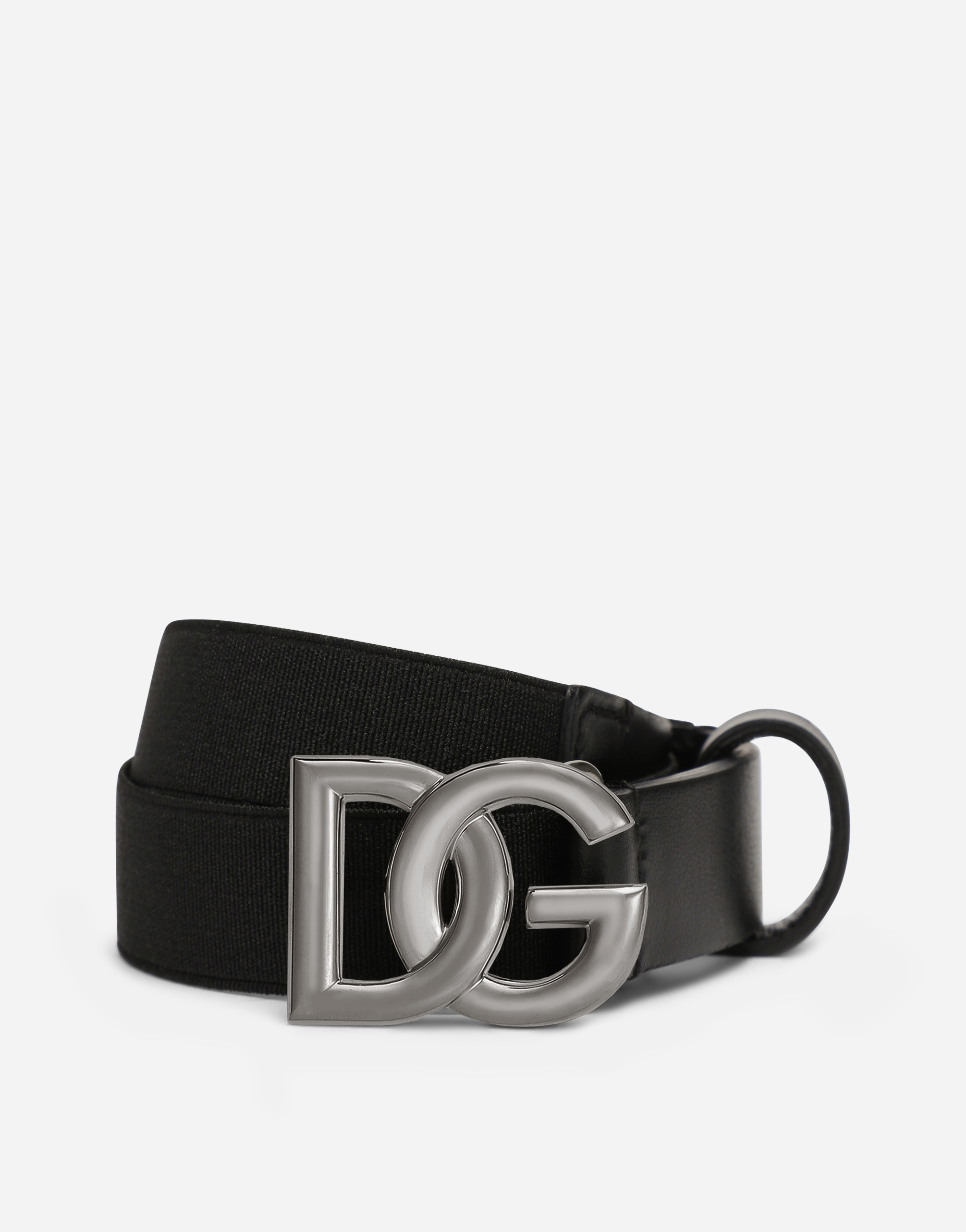 Stretch belt with DG logo in Black