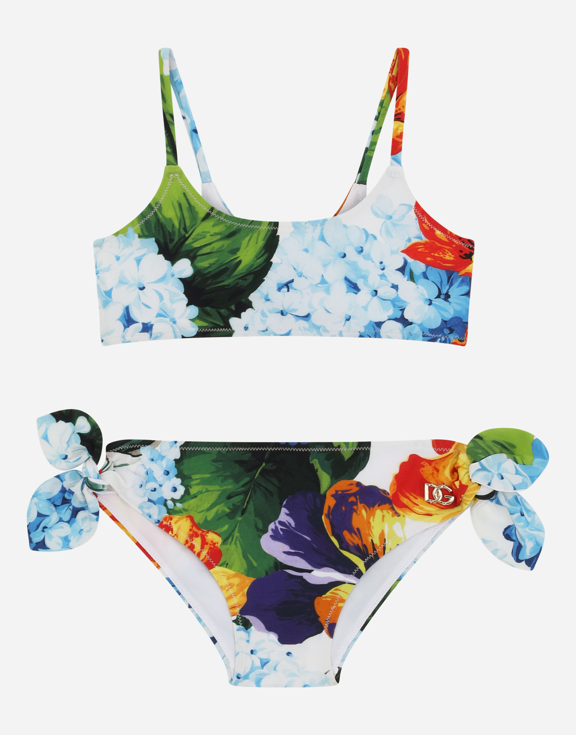 Hydrangea-print bikini in Multicolor