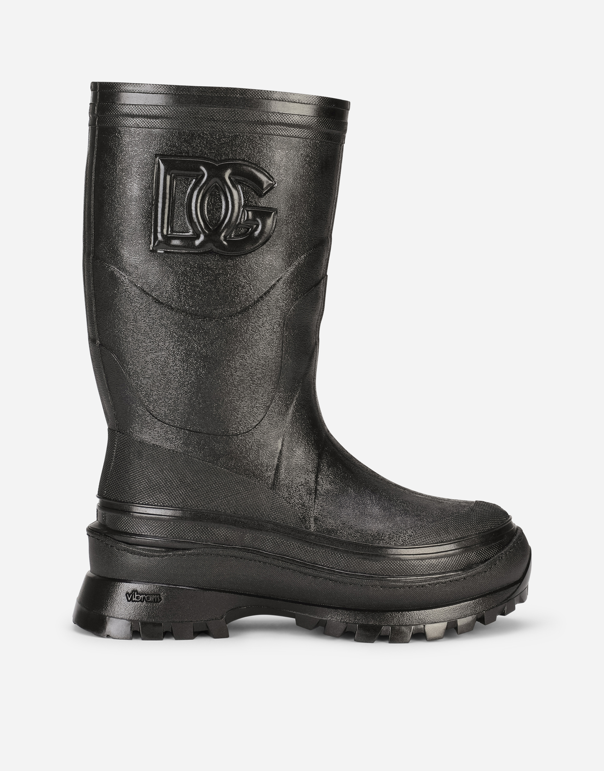Metallic rubber boots with DG logo in Black