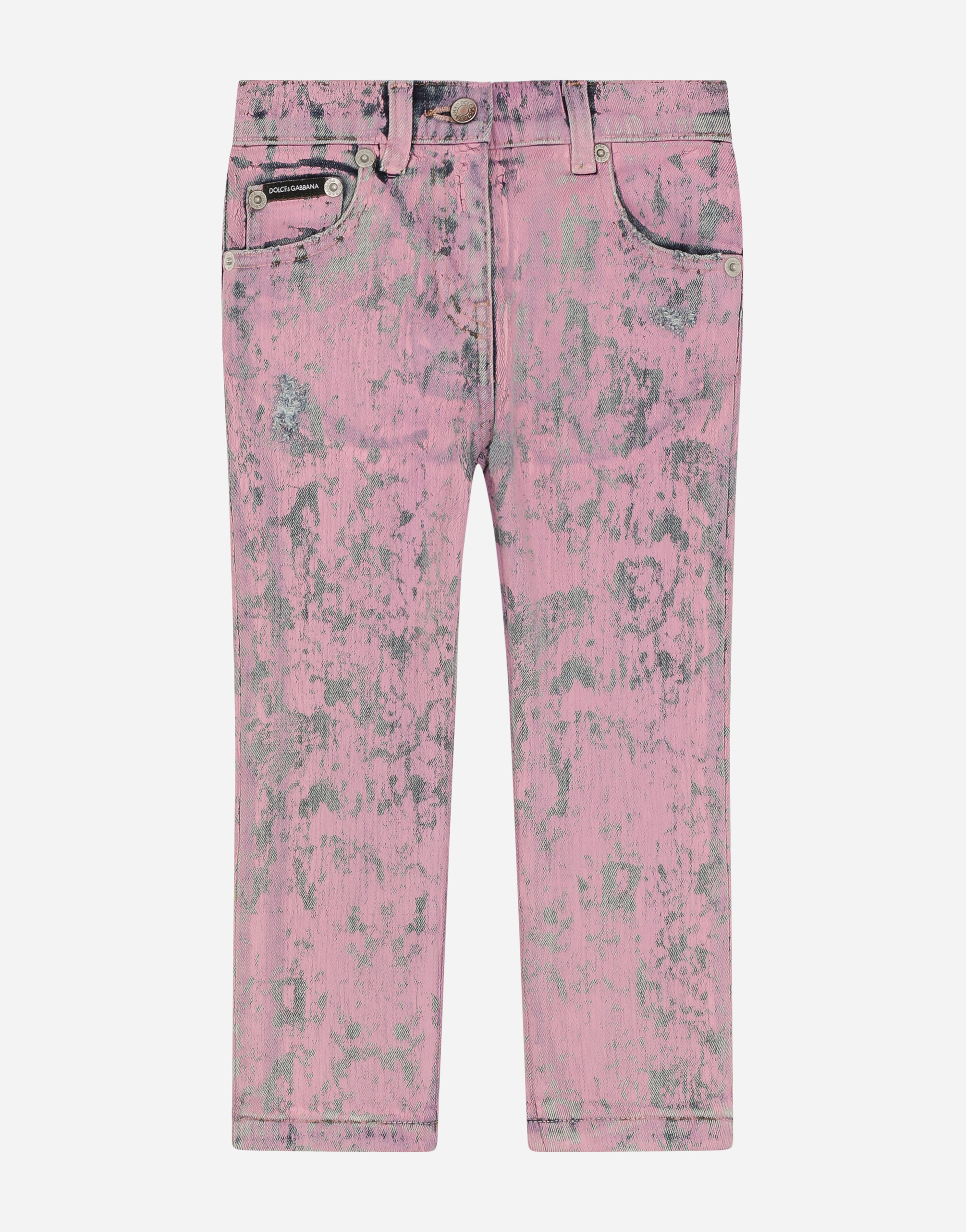 Marbled-effect jeans in Pink