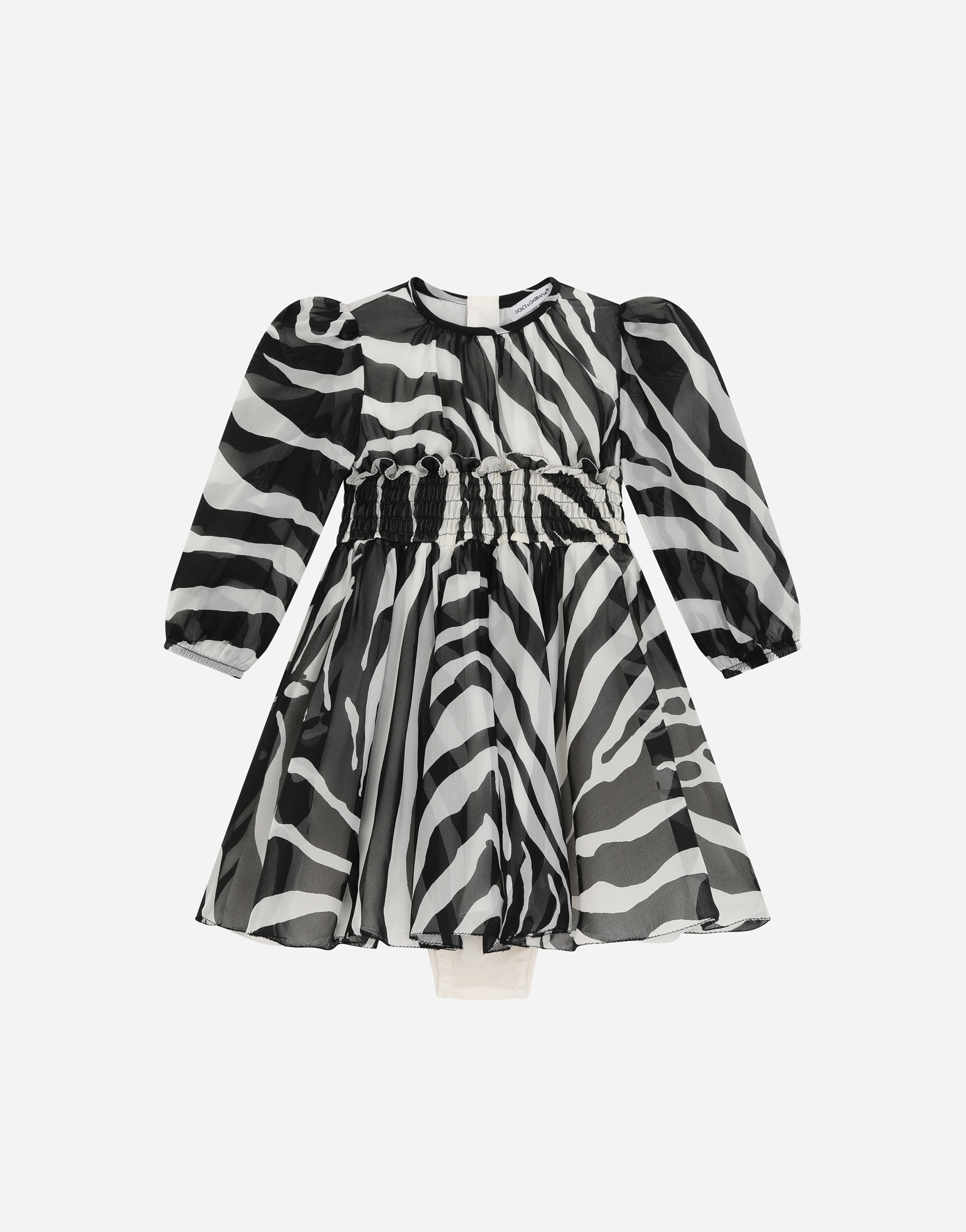 Zebra-print chiffon midi dress in Animal Print