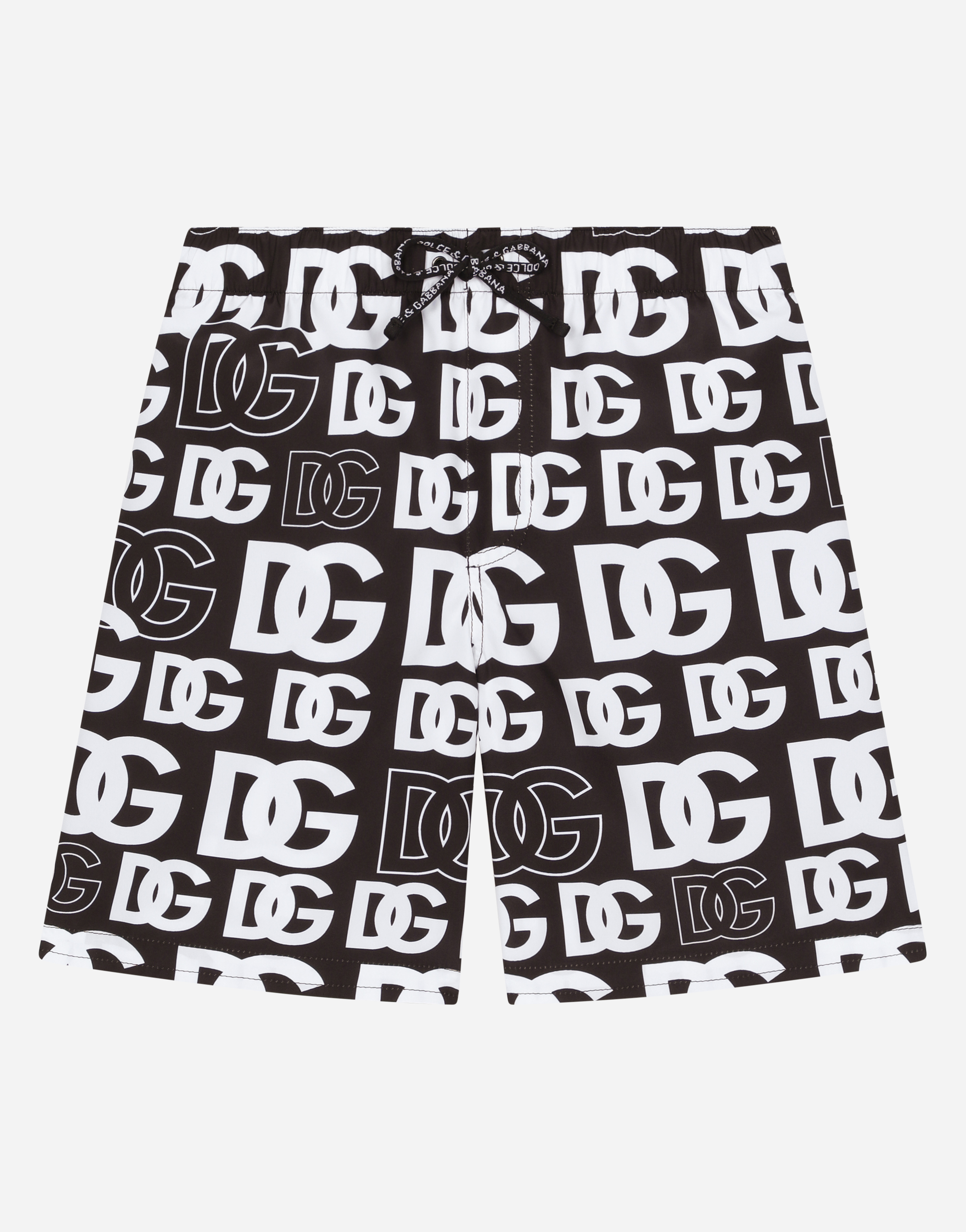 Nylon swim trunks with DG logo print in Multicolor