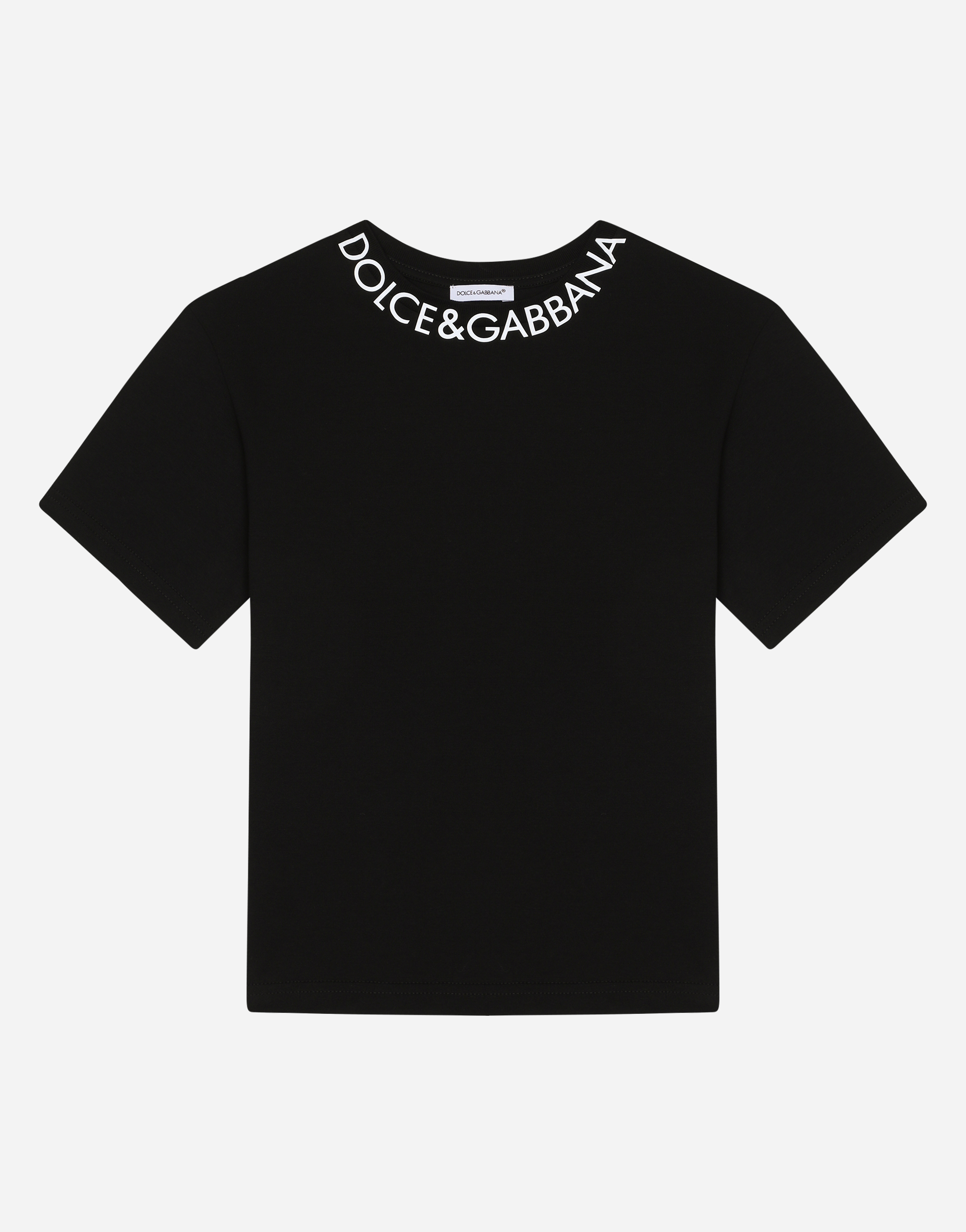 Jersey T-shirt with logo print in Black