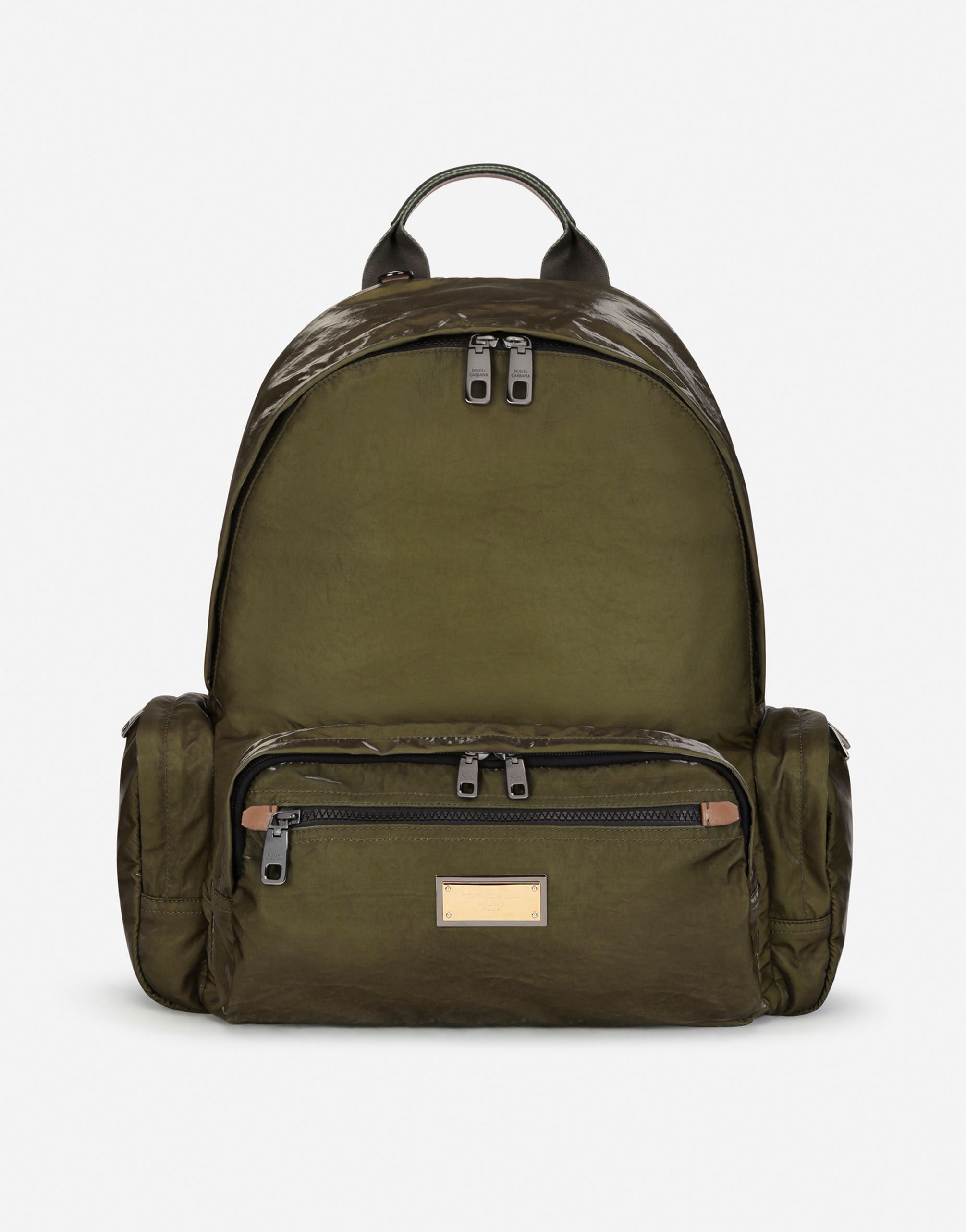 Nero Sicilia dna nylon backpack with branded tag in Green