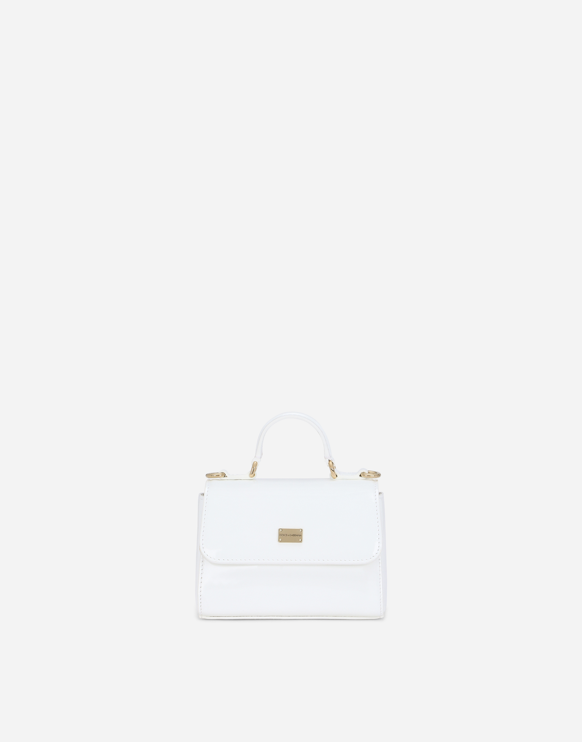 Patent leather handbag in White