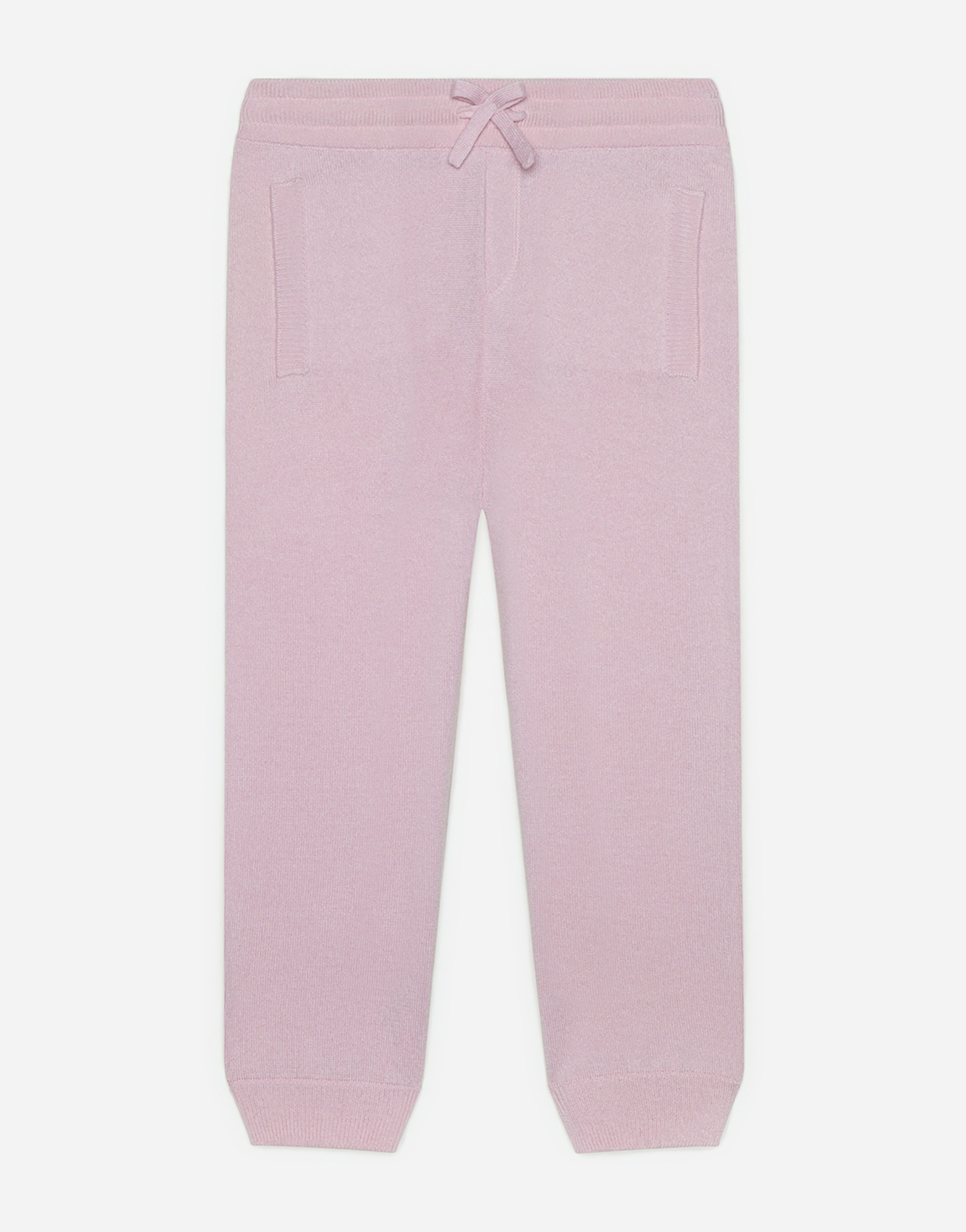 Cashmere jogging pants with Heritage embroidery in Pink