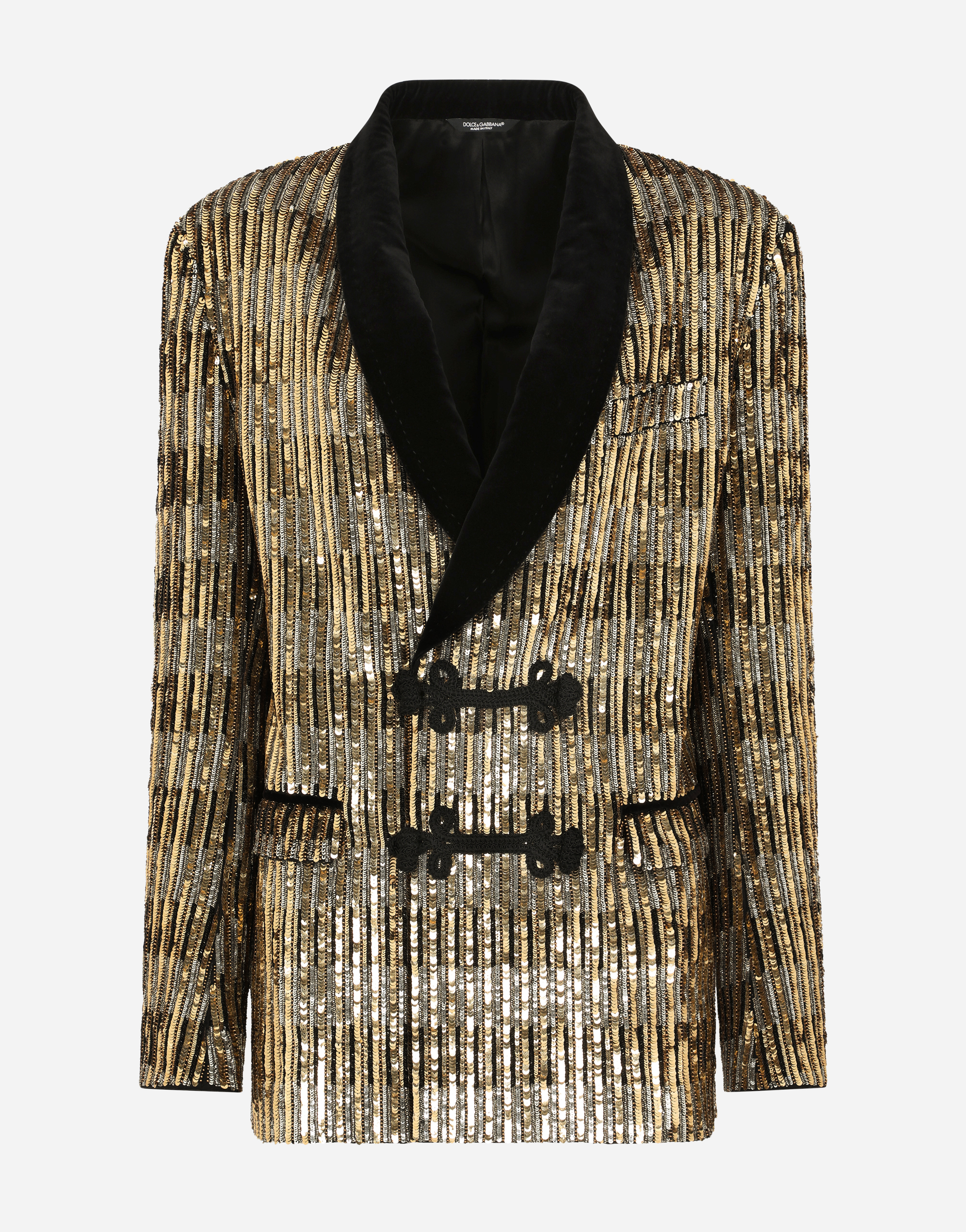 Sequined jacket with toggle fastenings in Multicolor