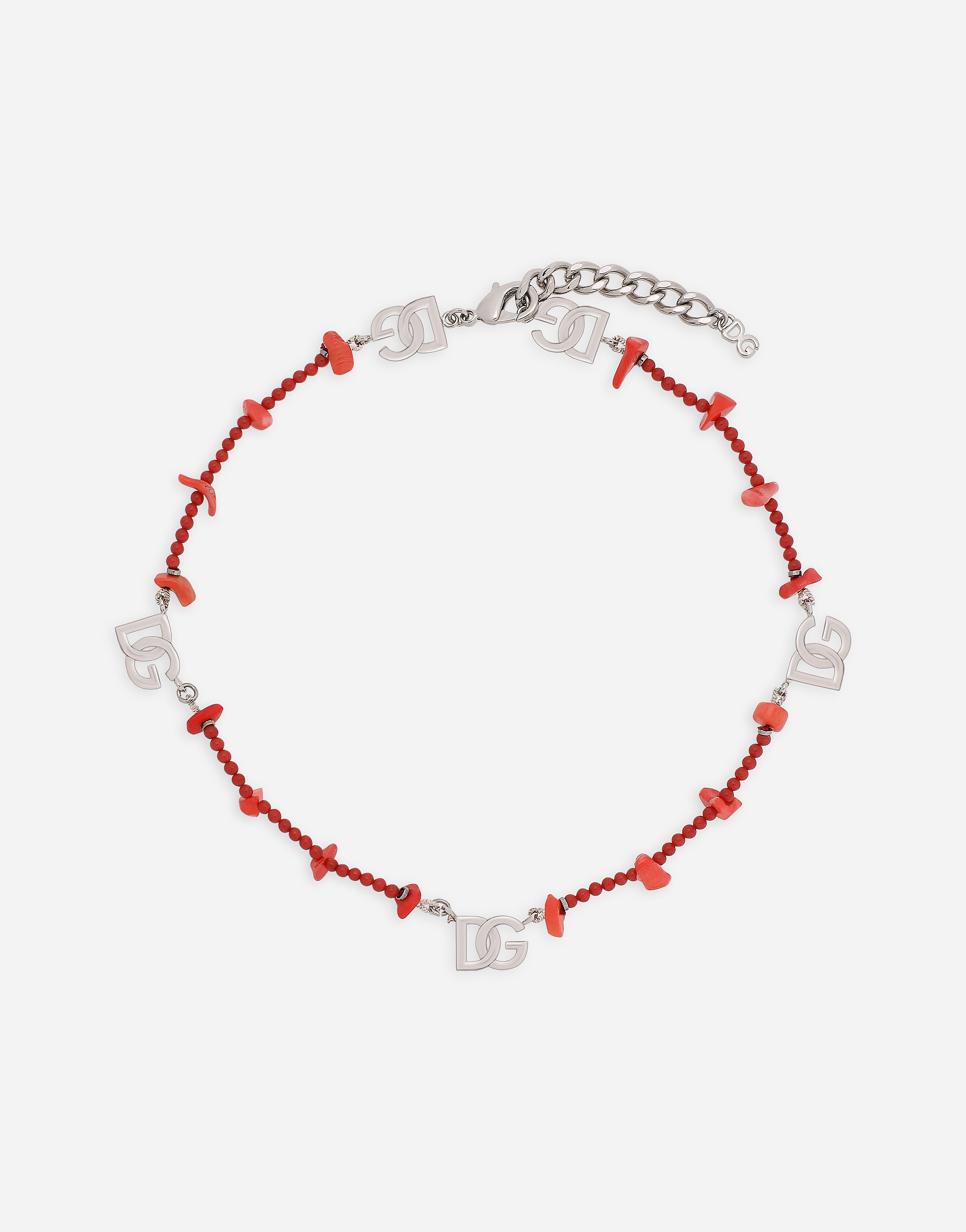 Choker with resin coral embellishment in Silver