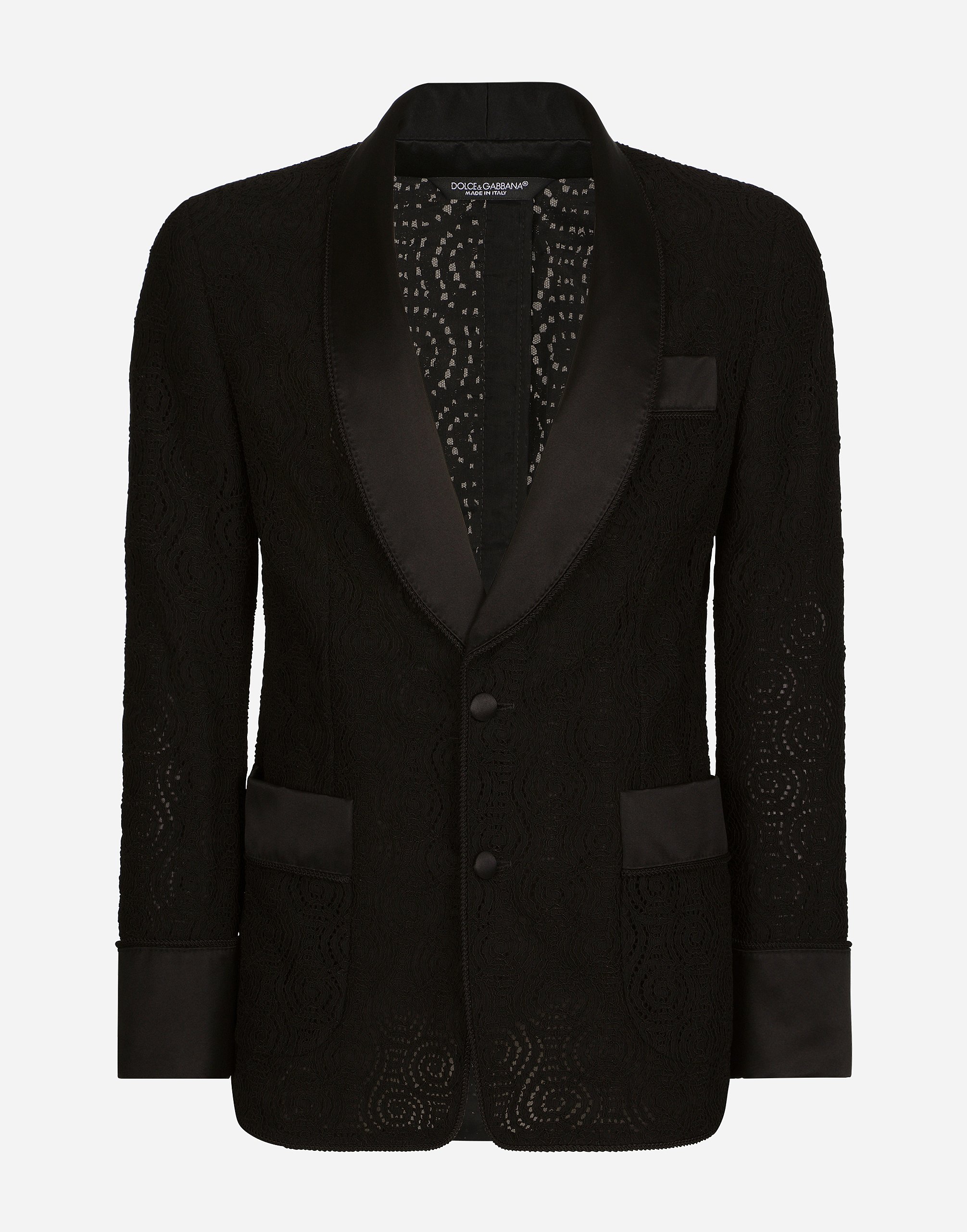 Lace Sicilia-fit tuxedo jacket in Black
