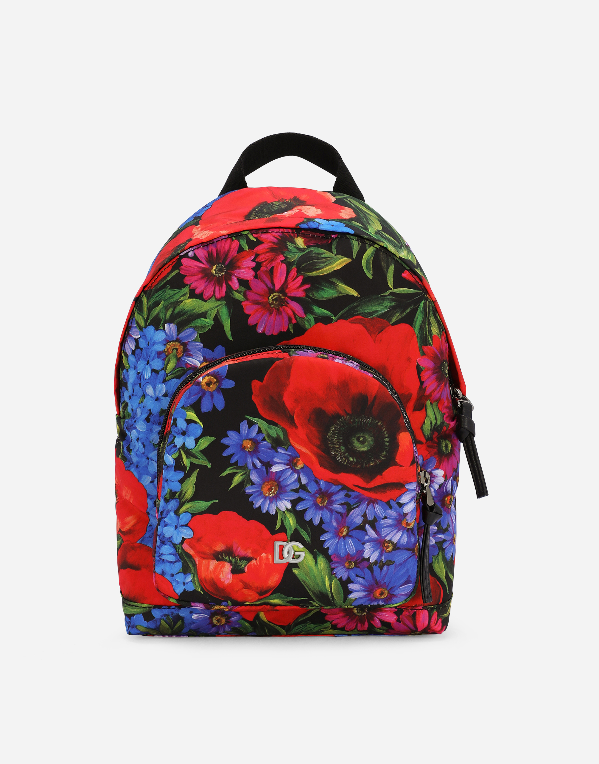 Nylon backpack with meadow print in Multicolor