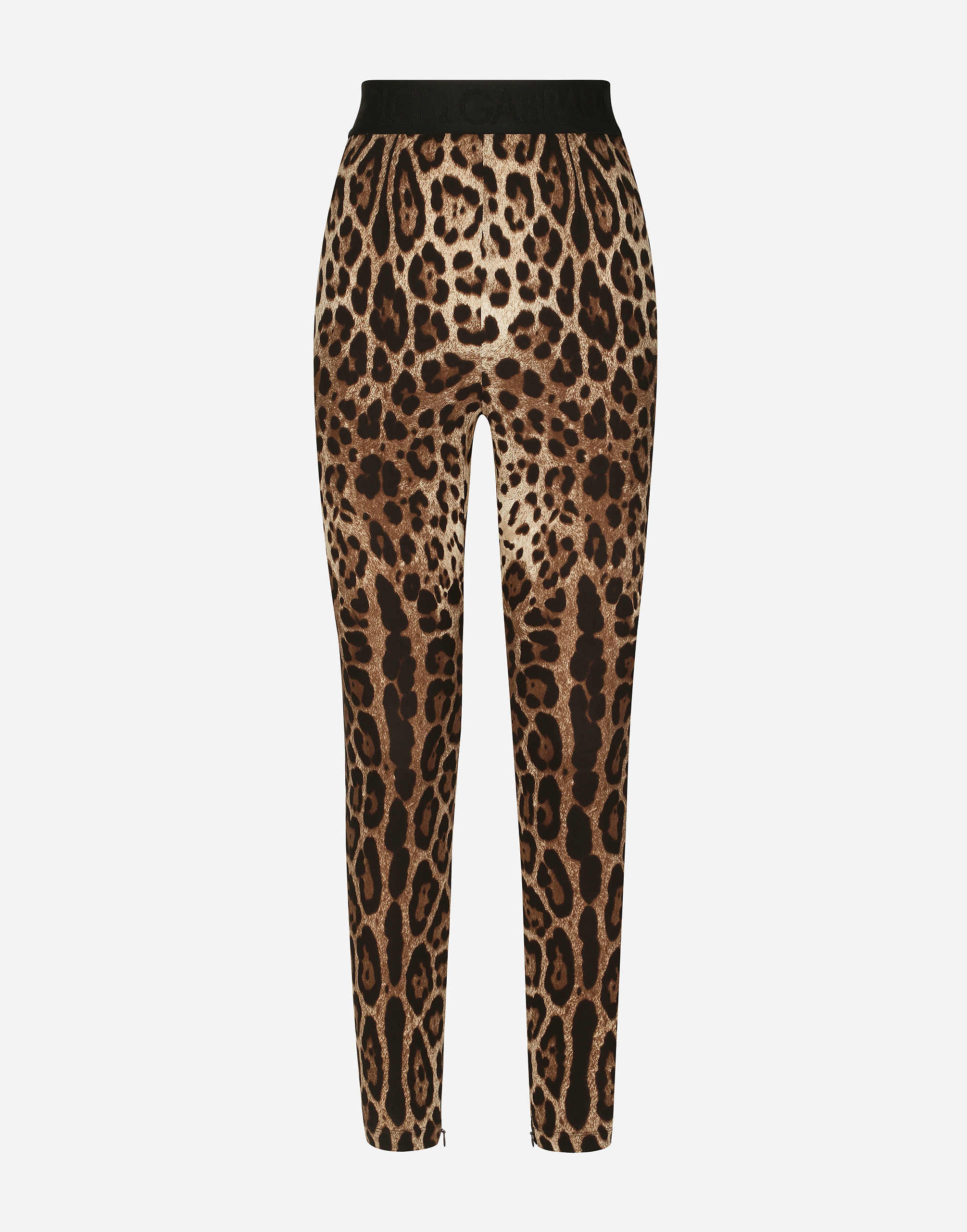 Leopard-print charmeuse leggings in Animal Print