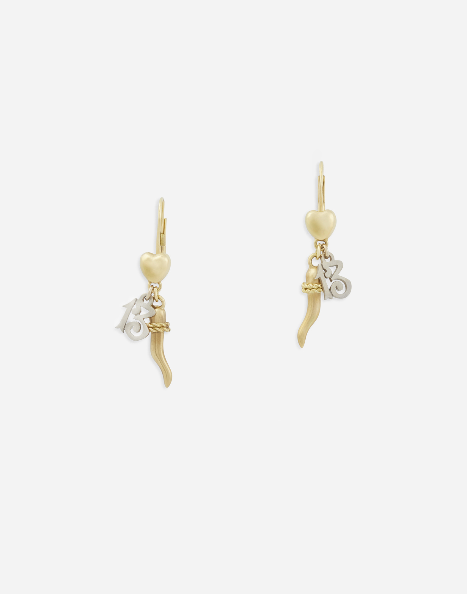 Family earrings in yellow and white gold in Gold